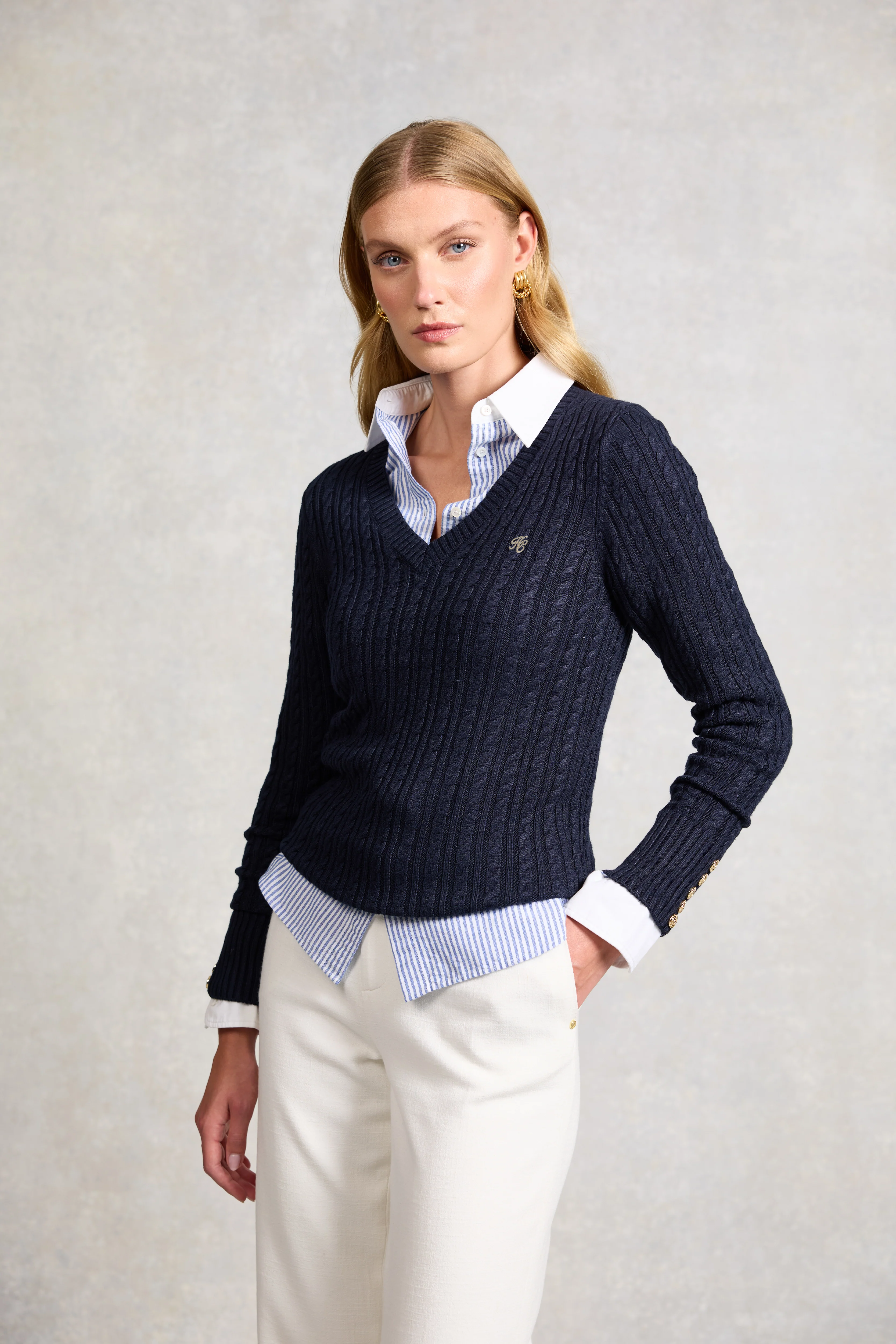 Seattle V-Neck Knit (Ink Navy)