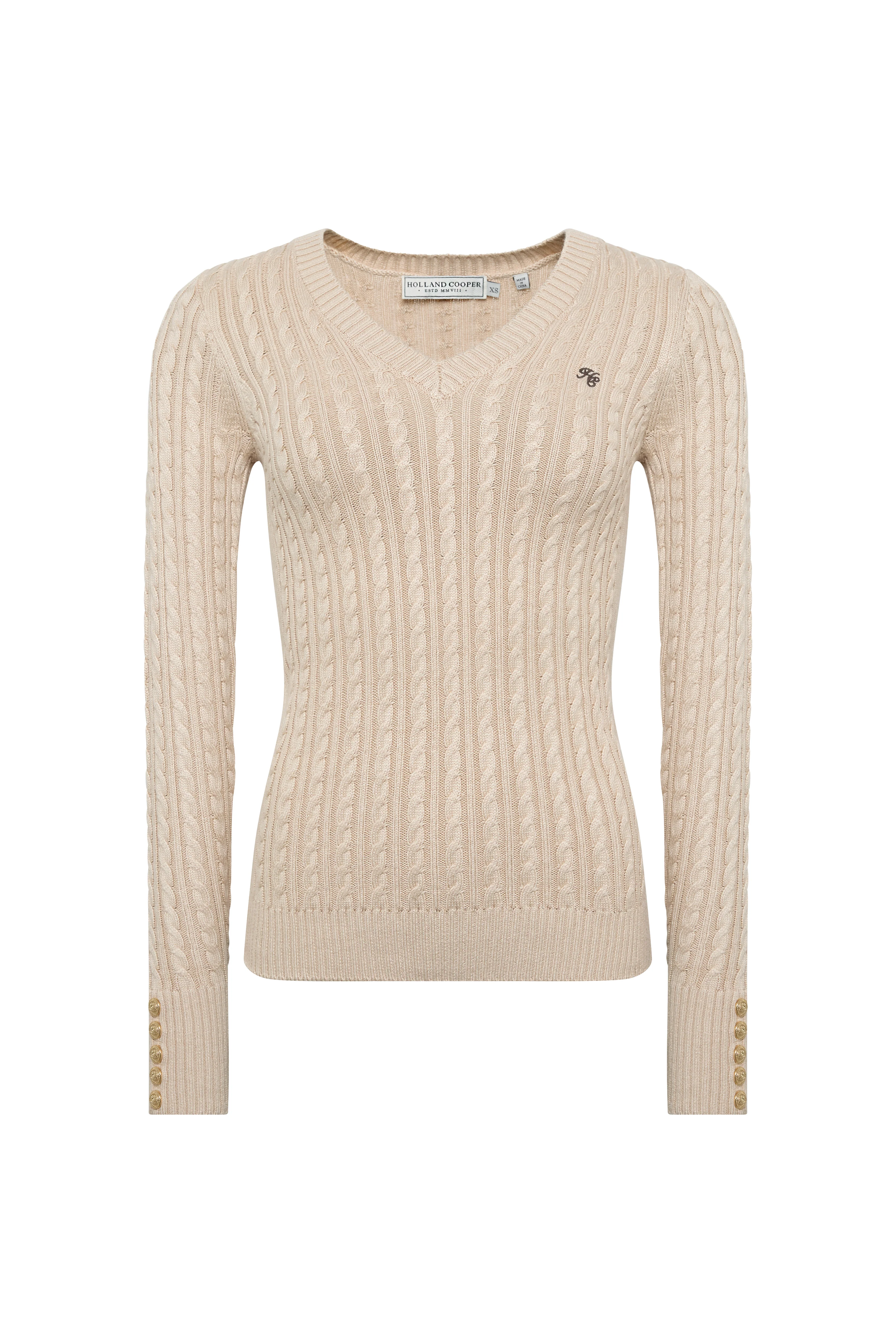 Seattle V-Neck Knit (Oatmeal) - Image 5