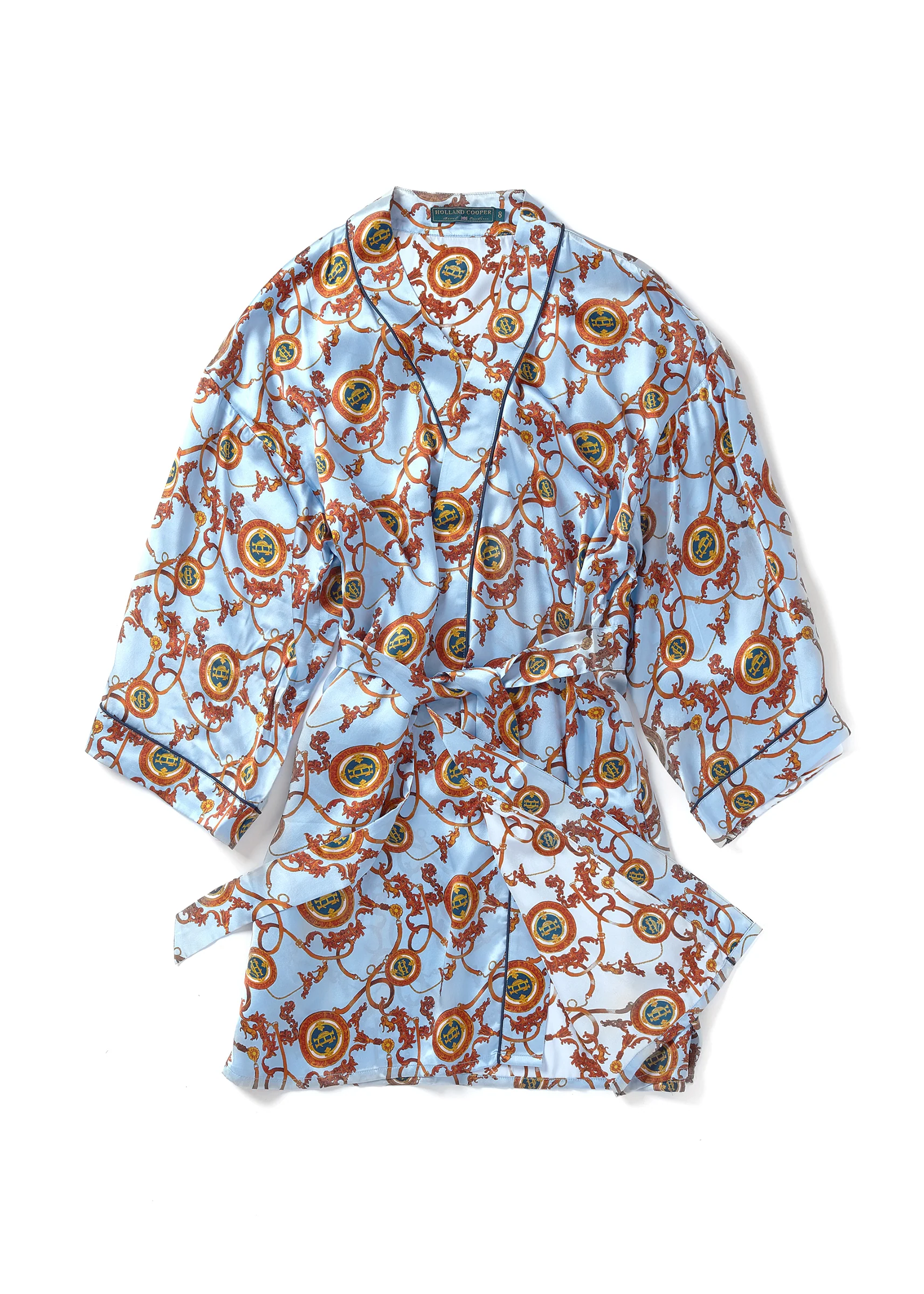Silk Dressing Gown (Sky Blue) - Image 4