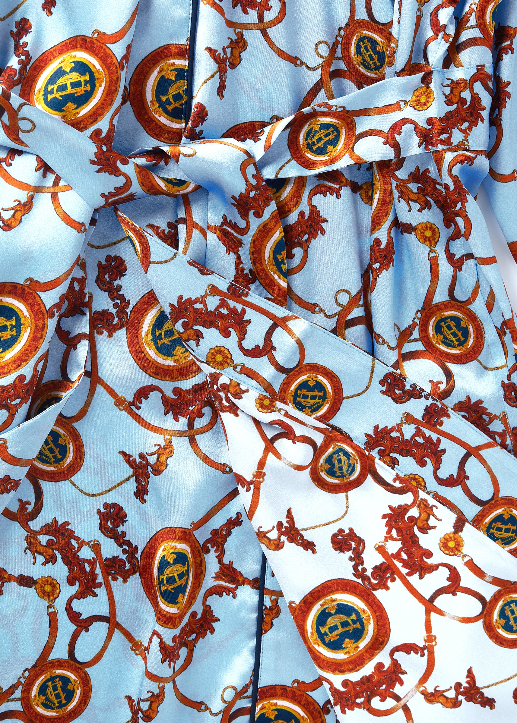 Silk Dressing Gown (Sky Blue) - Image 6