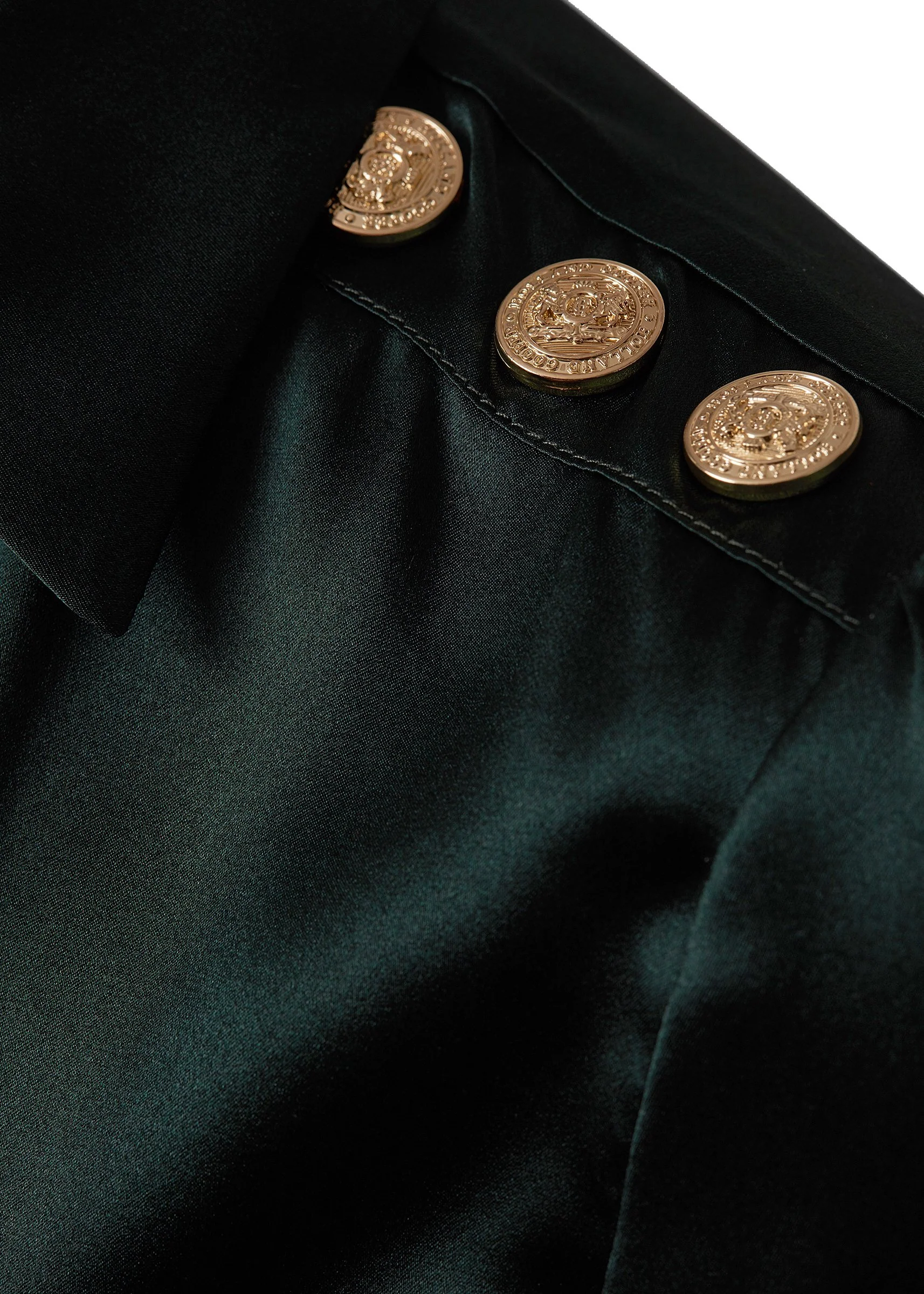 Silk V-Neck Blouse (Emerald) - Image 5