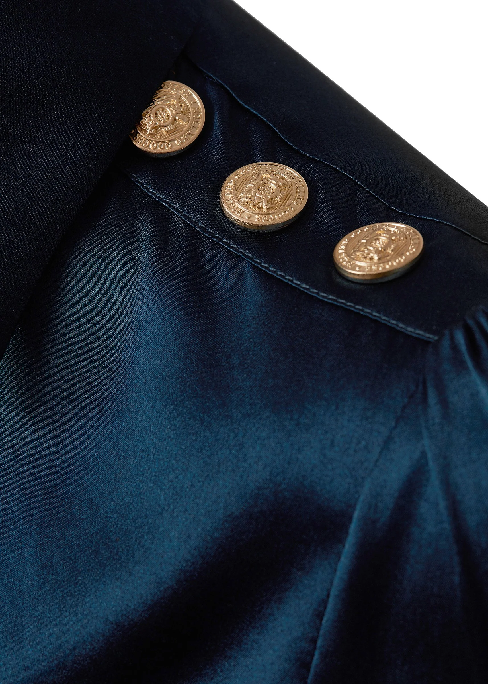 Silk V-Neck Blouse (Petrol Blue) - Image 6