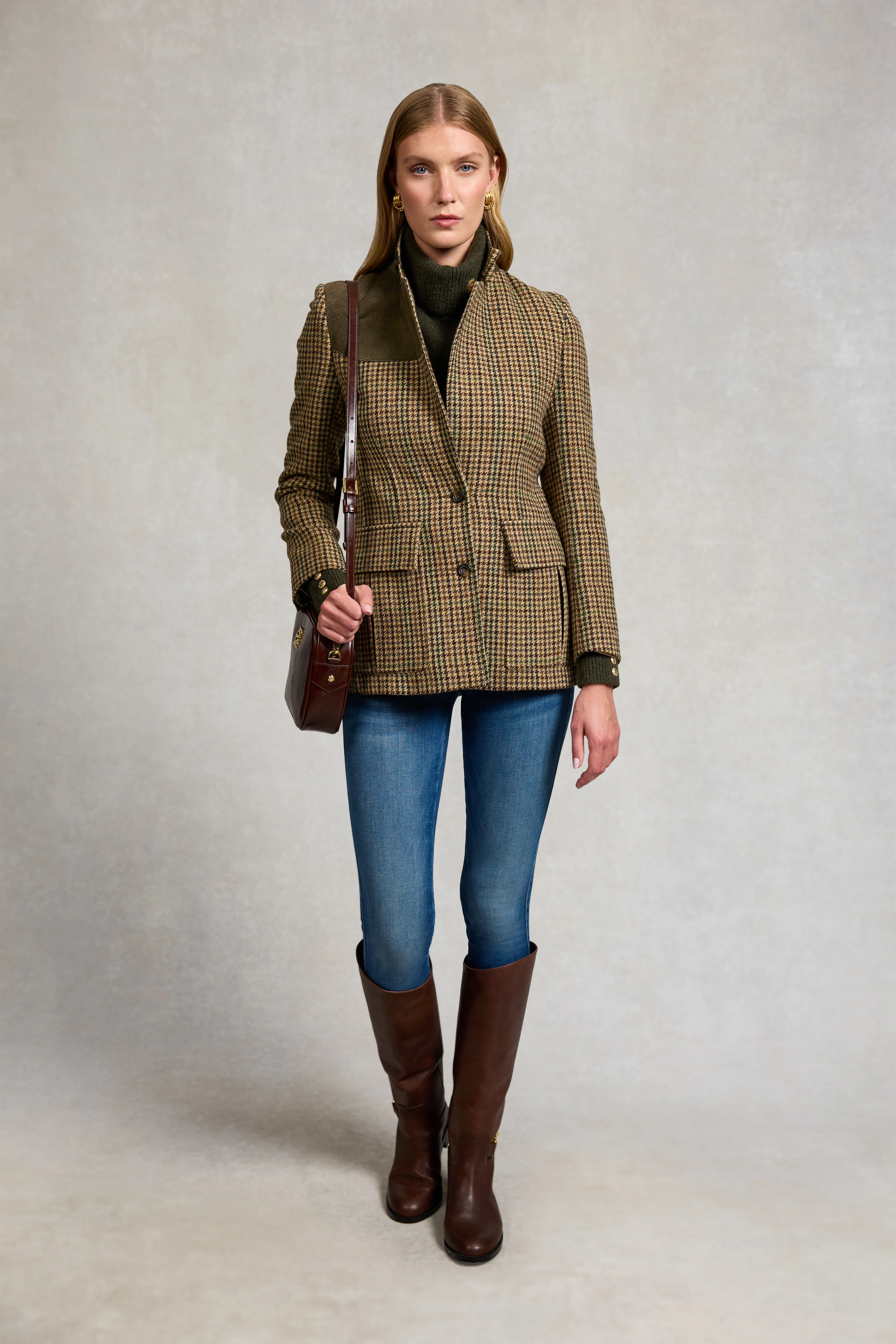Single Breasted Field Blazer (Hailes Green Tweed) - Image 4
