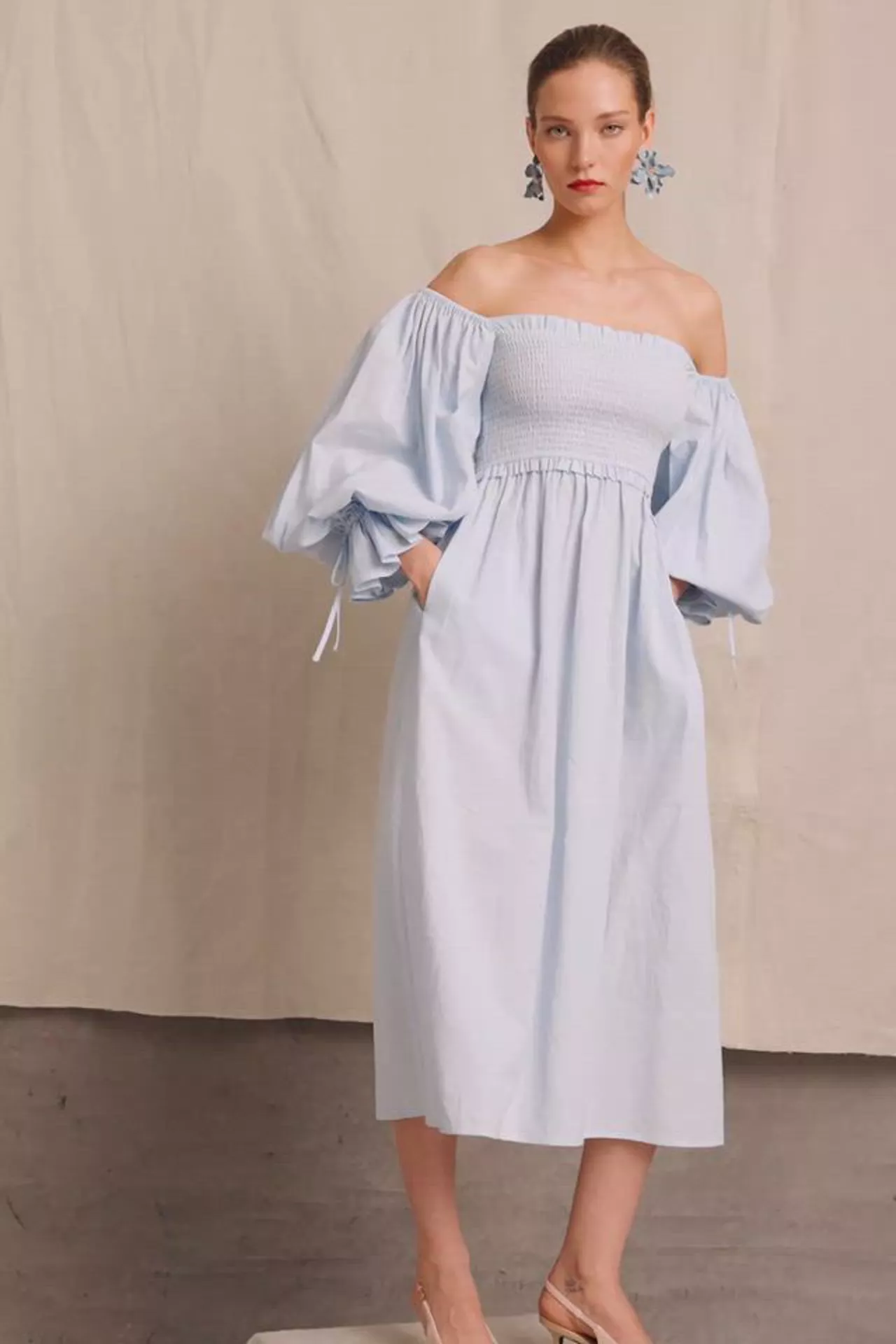 Smock Dress (Pale Blue Chambray) - Image 5