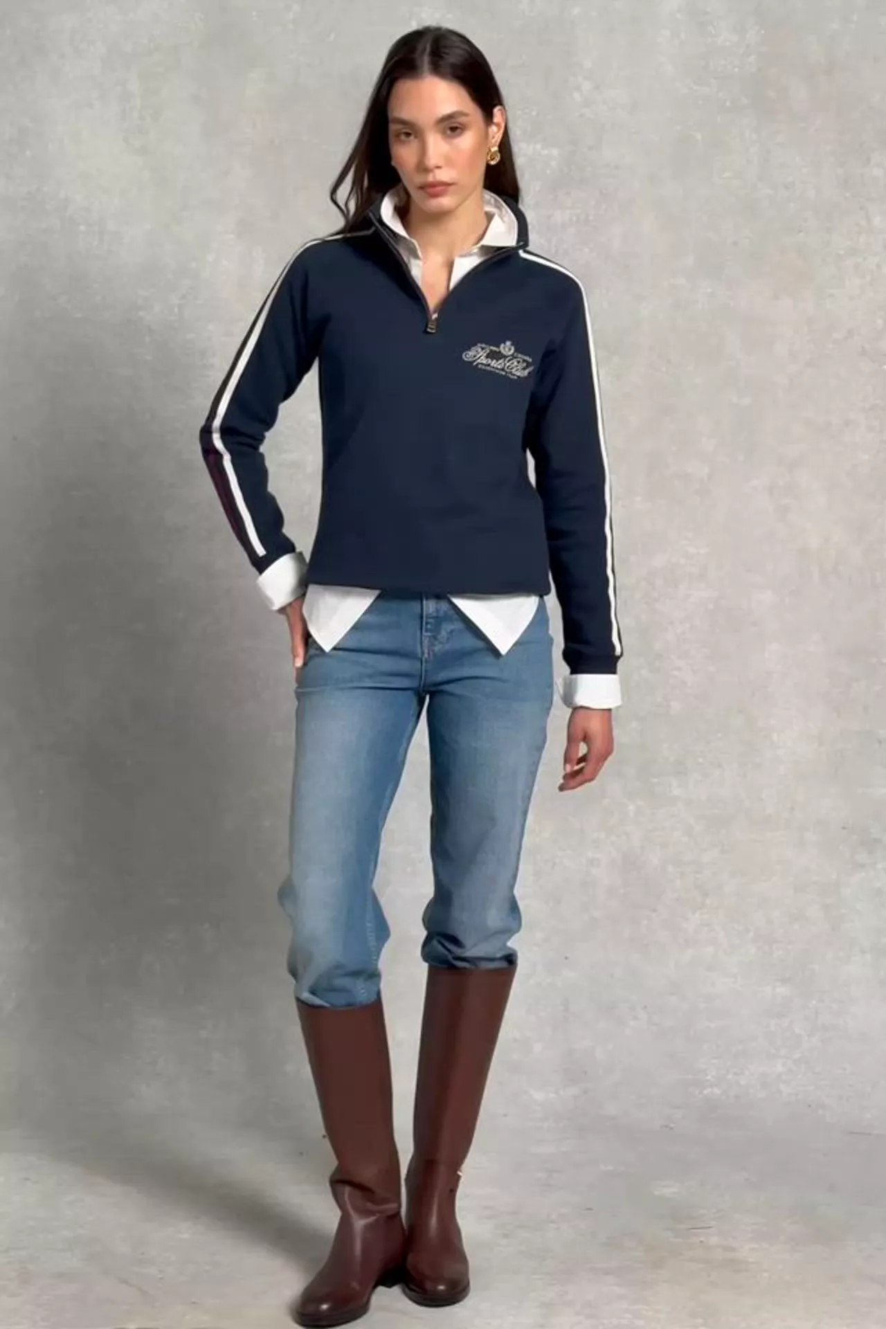 Sporting Quarter Zip Sweat (Ink Navy) - Image 5