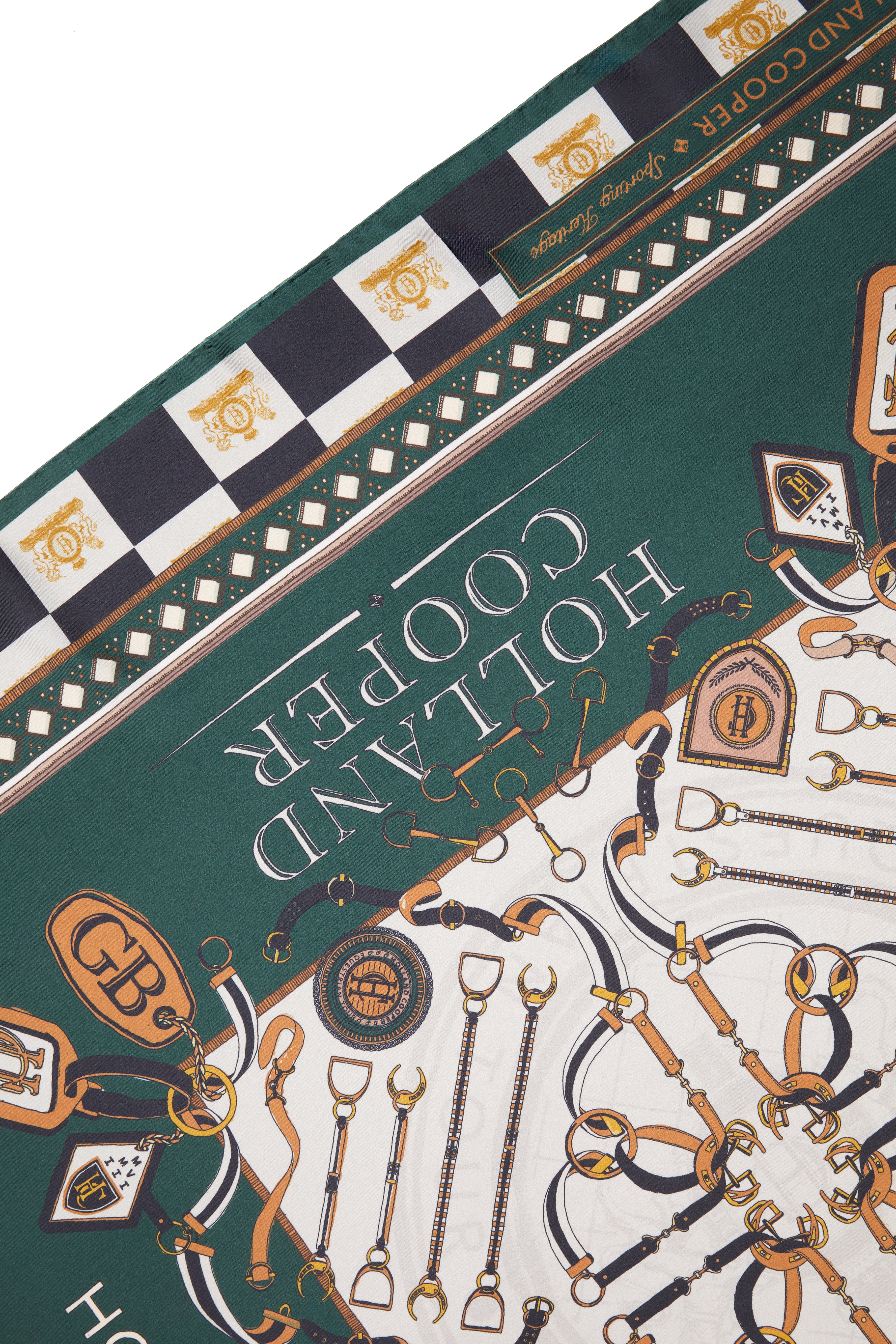 Stirrup Silk Scarf (Black Emerald) - Image 4
