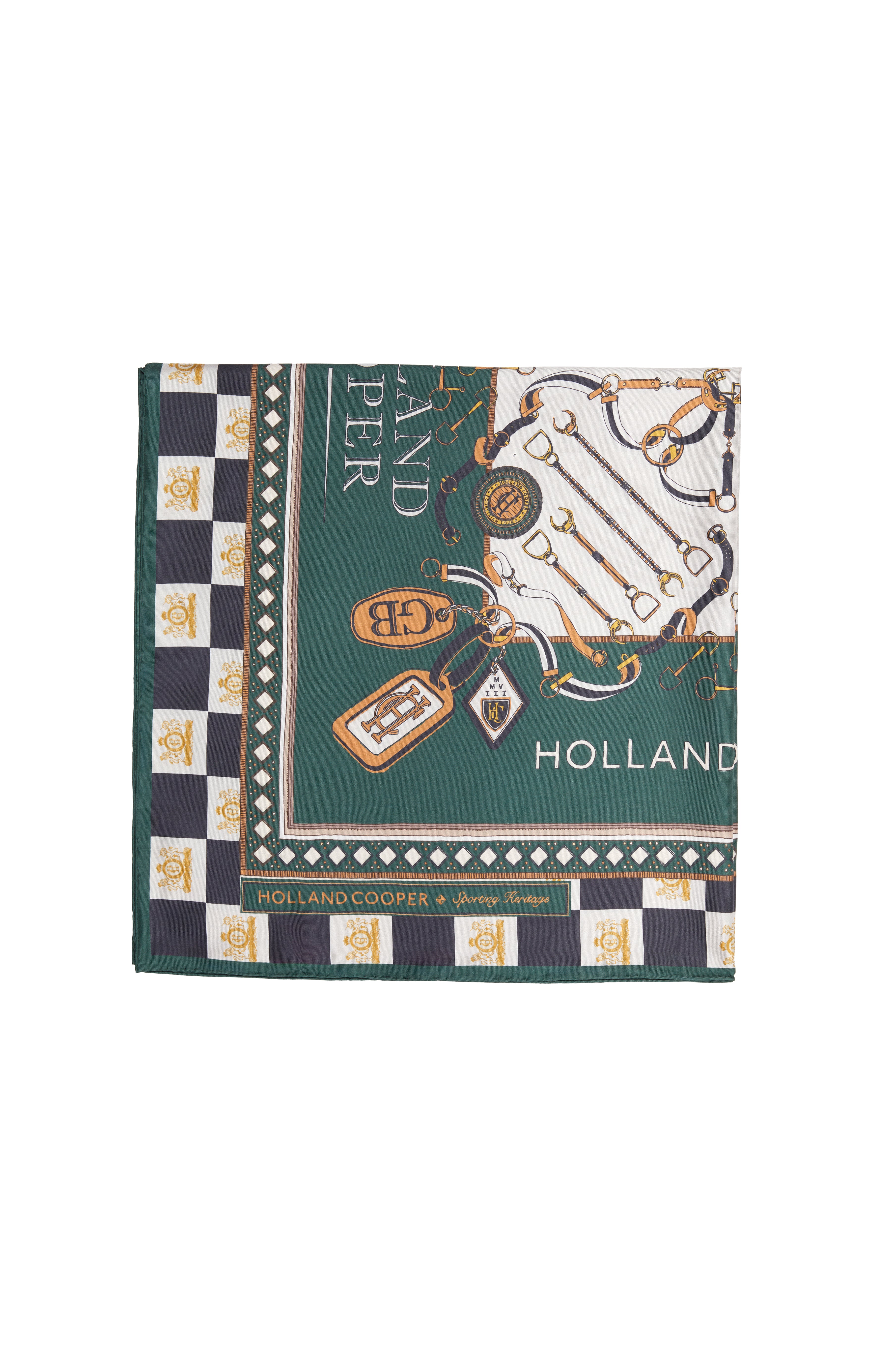 Stirrup Silk Scarf (Black Emerald) - Image 8