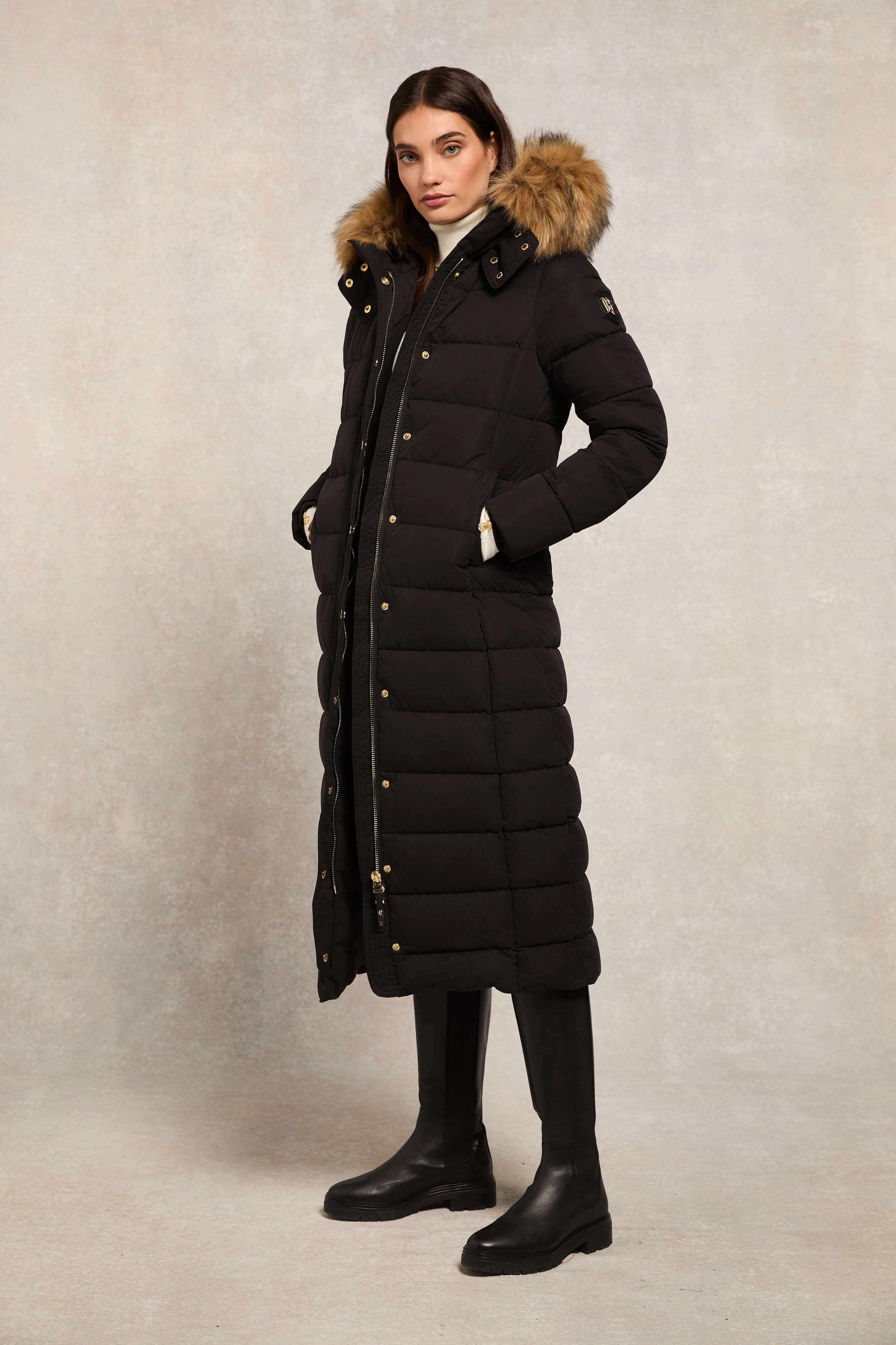 Stoneleigh Longline Coat (Black) - Image 2
