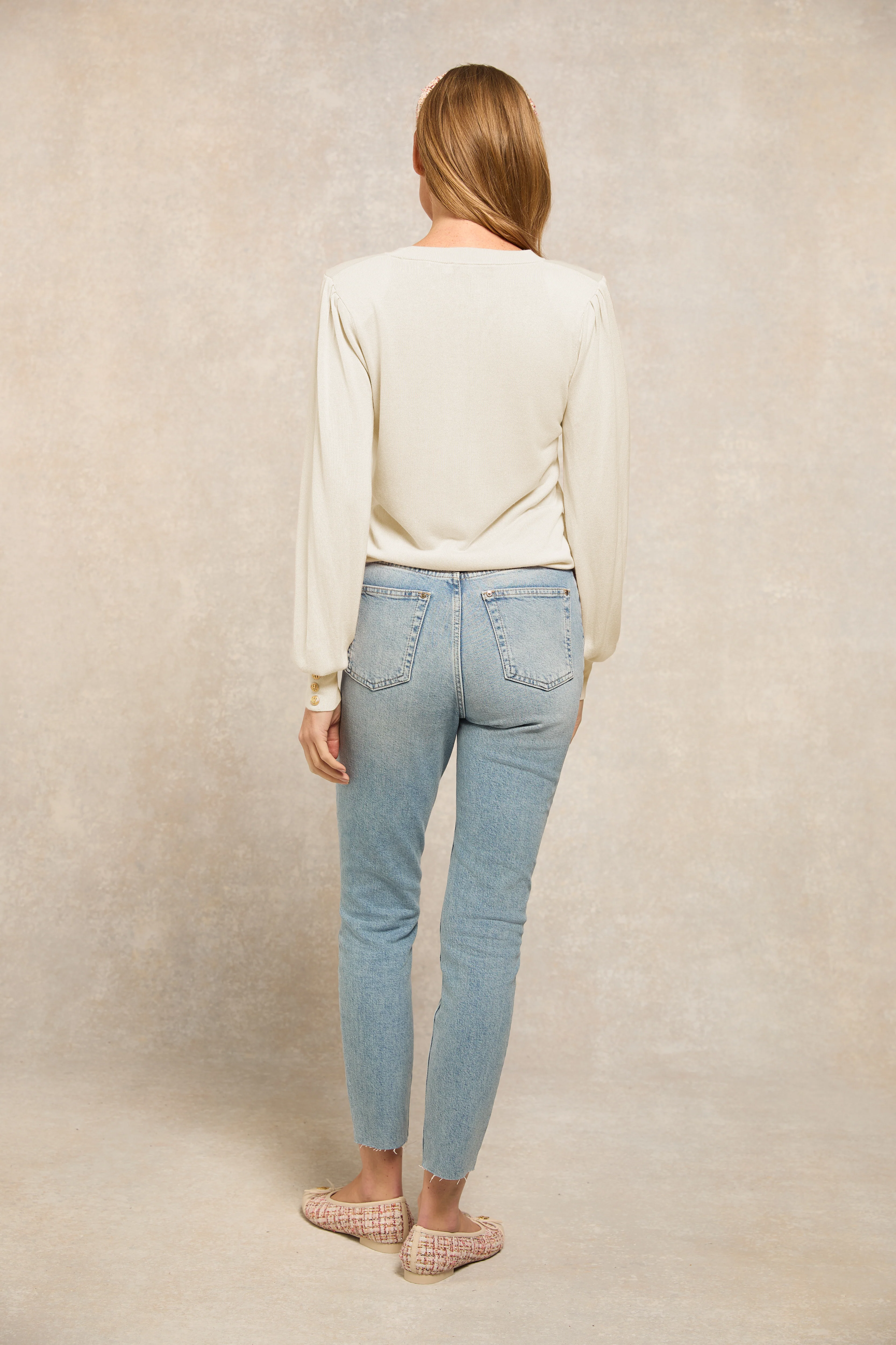 Structured Kelsie Crew Neck Knit (Natural) - Image 5