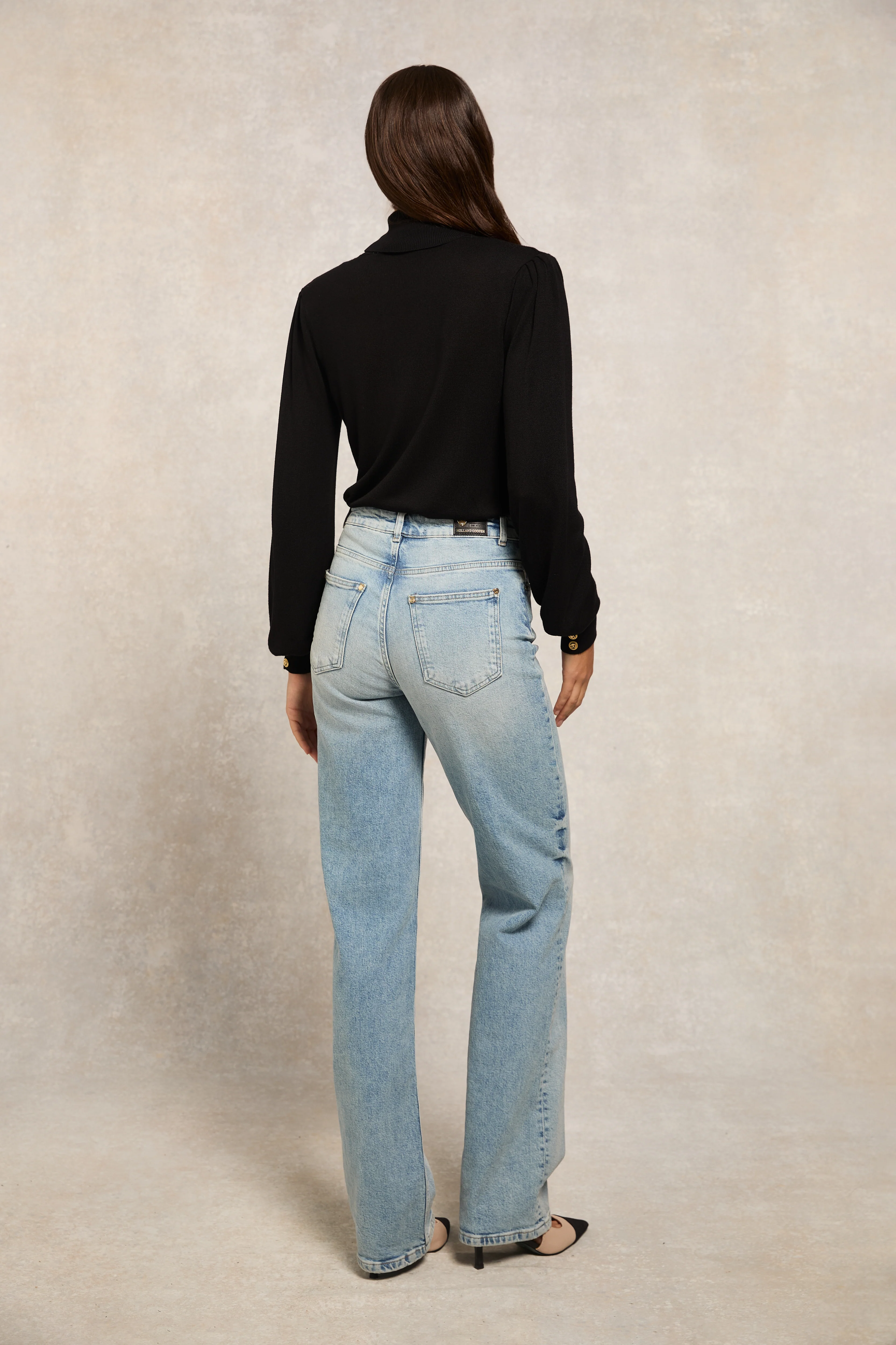 Structured Kelsie Roll Neck Knit (Black) - Image 3