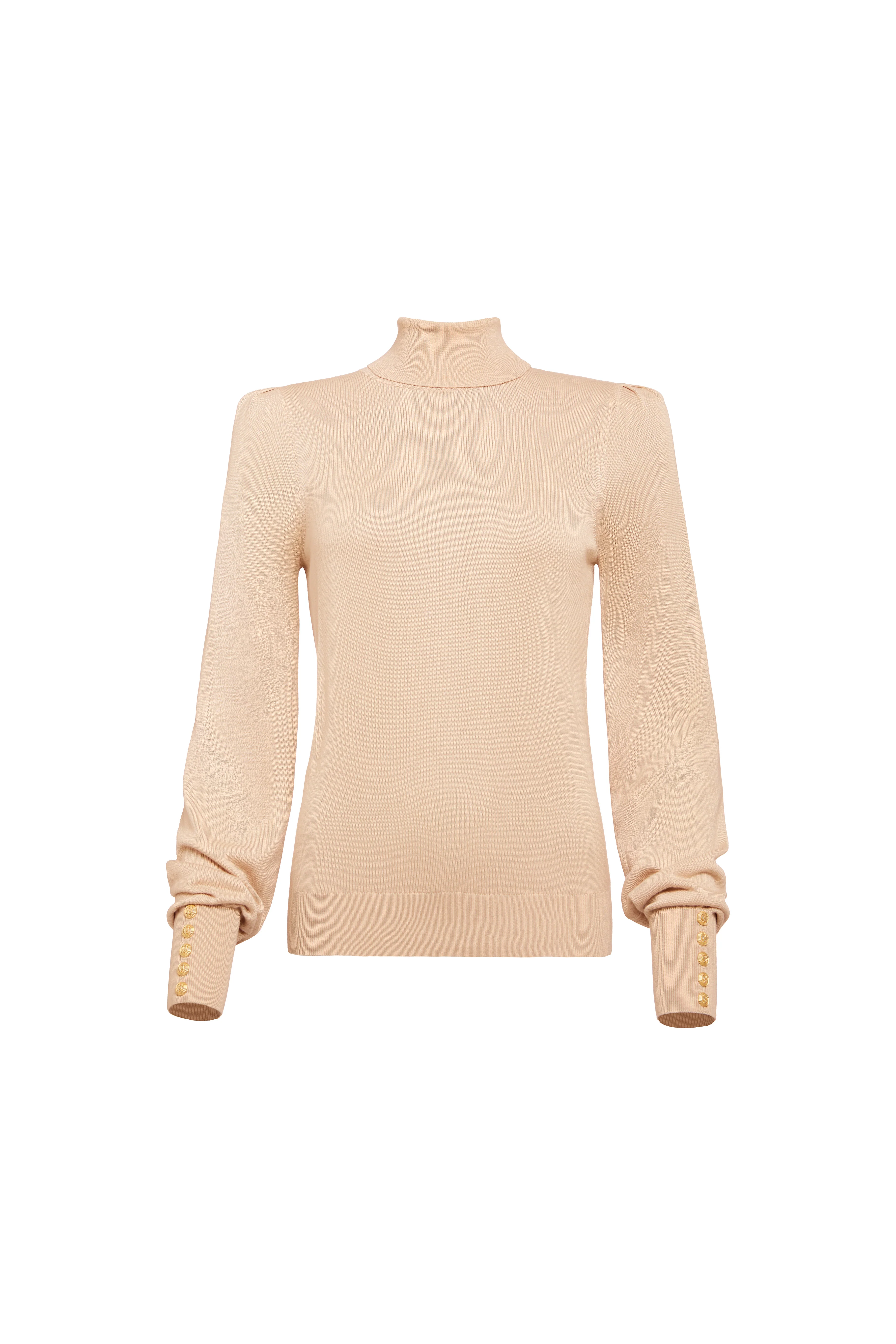 Structured Kelsie Roll Neck Knit (Light Camel) - Image 4