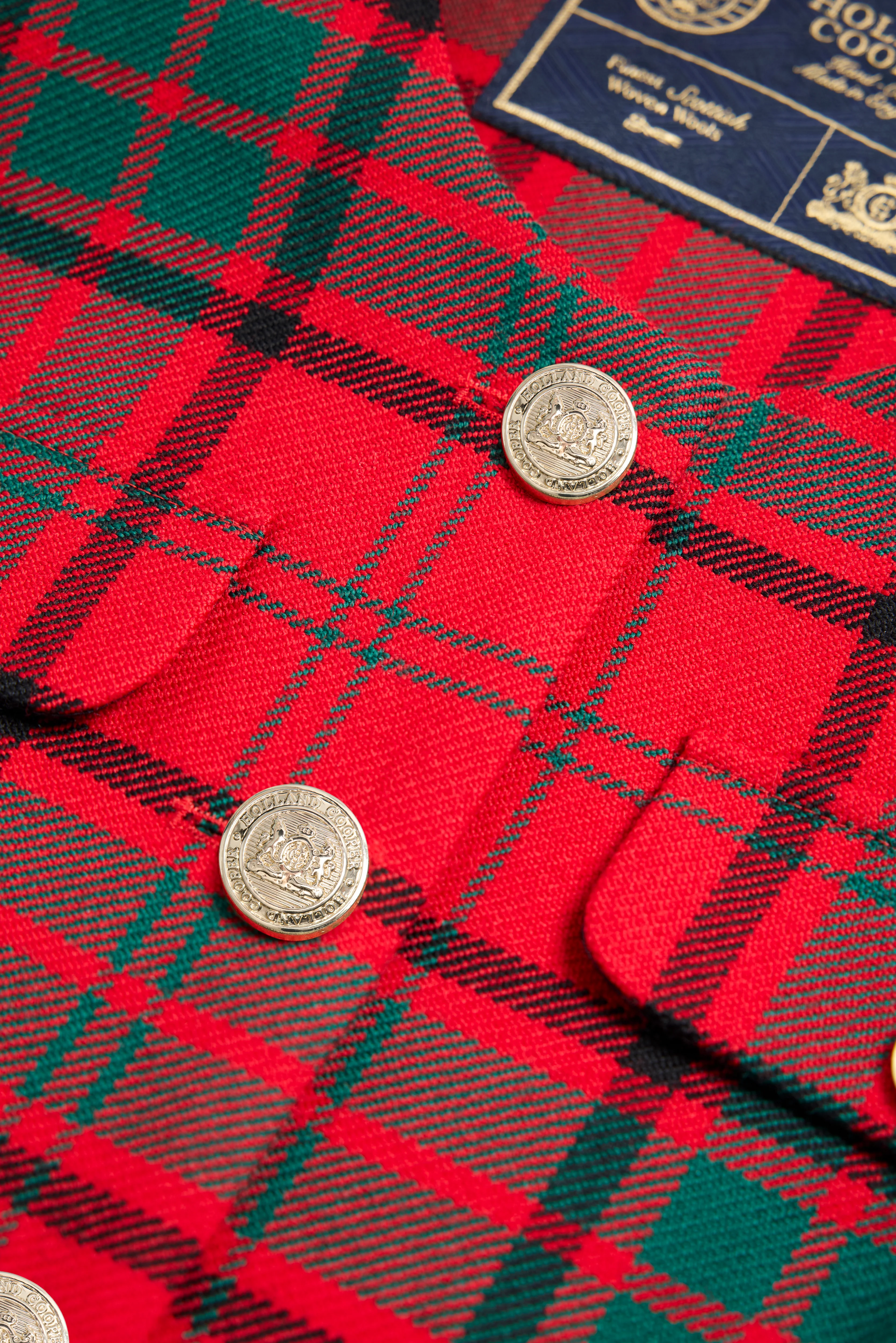 Tailored Peplum Jacket (Red Tartan) - Image 6