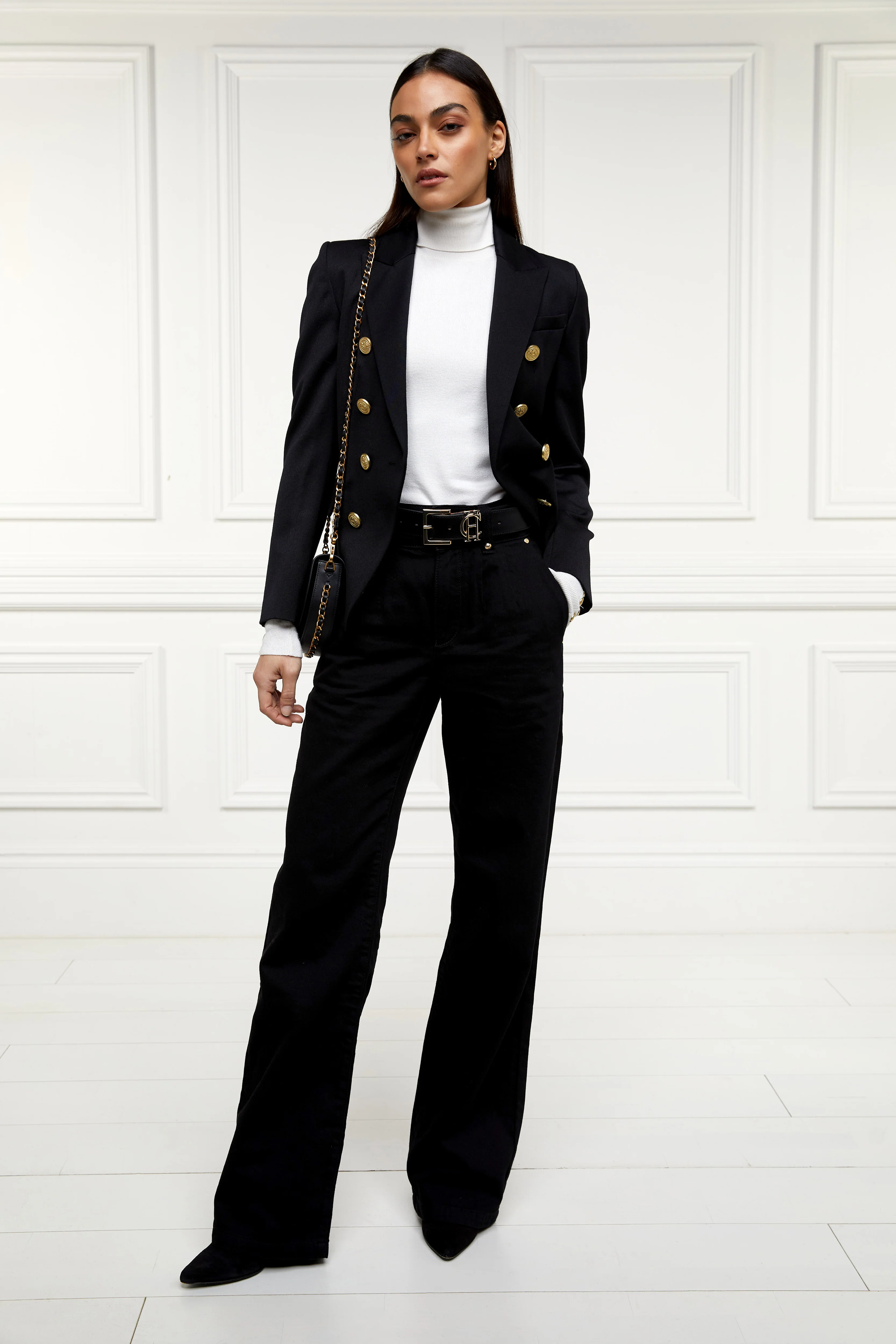 Tailored Wide Leg Jean (Black) - Image 6