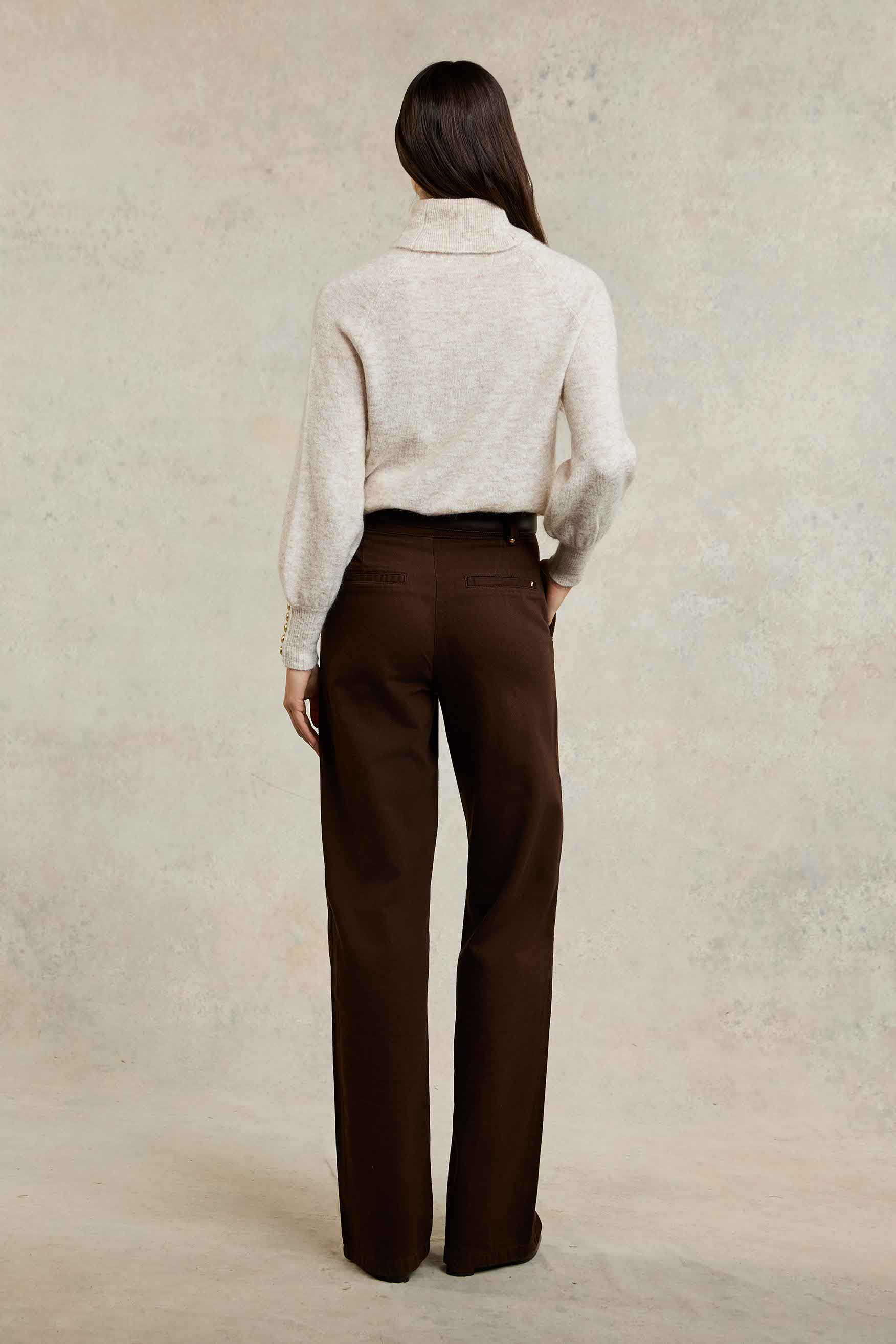 Tailored Wide Leg Jean (Chocolate) - Image 3