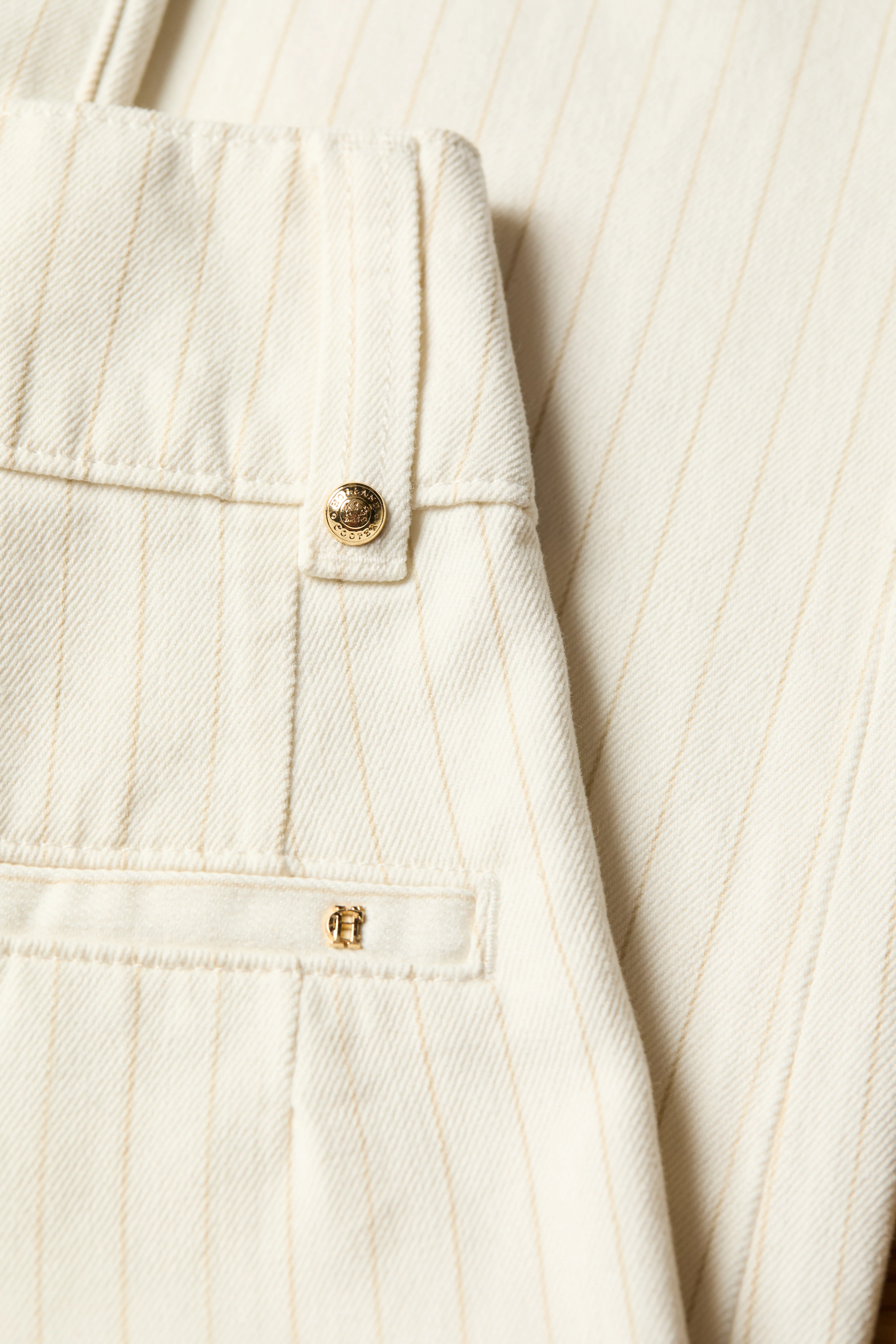 Tailored Wide Leg Jean (Ecru Stripe) - Image 9