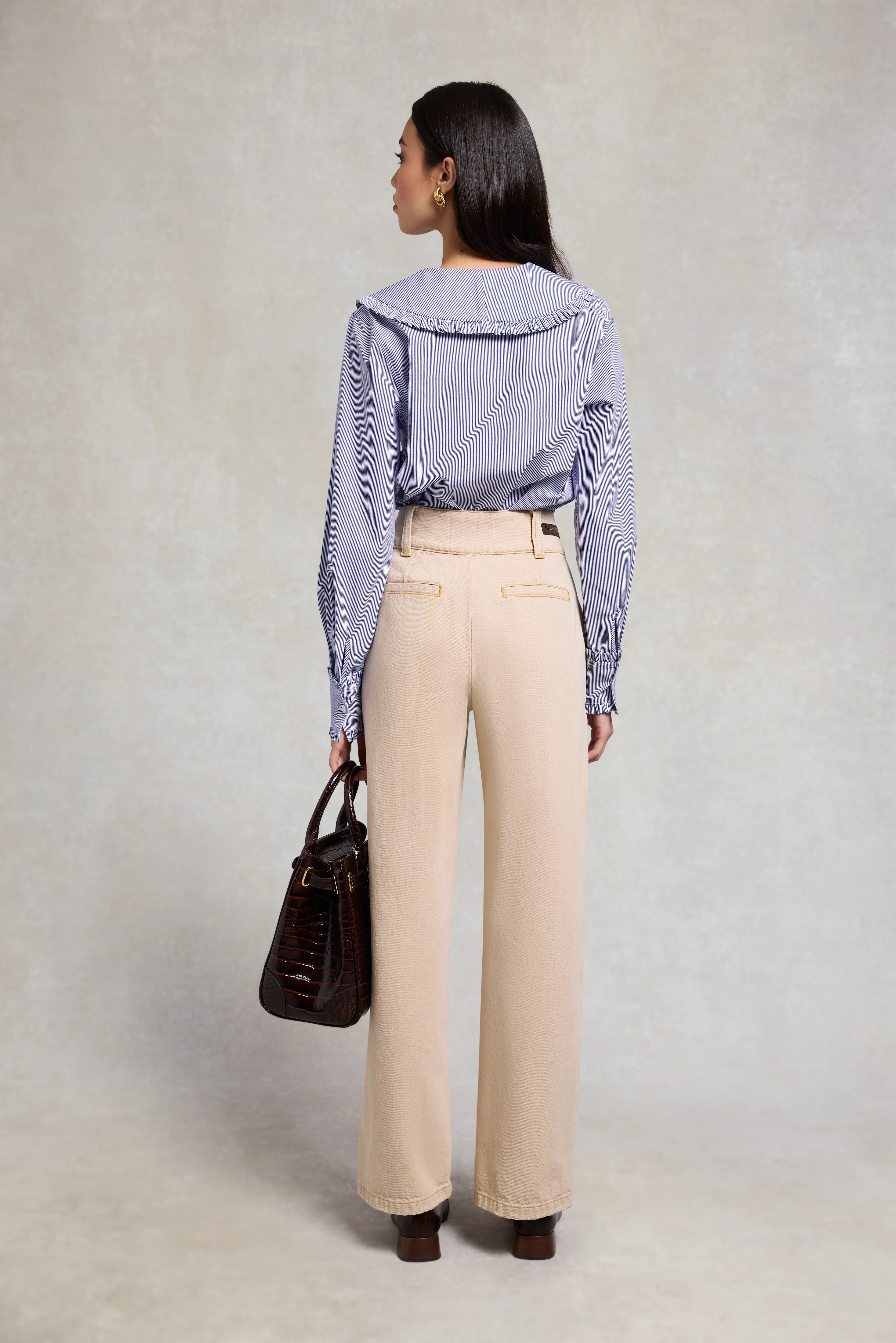 Tailored Wide Leg Jean (Taupe) - Image 4