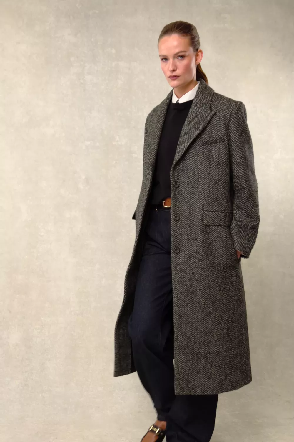 The Kelly Overcoat (Ebony Herringbone) - Image 6