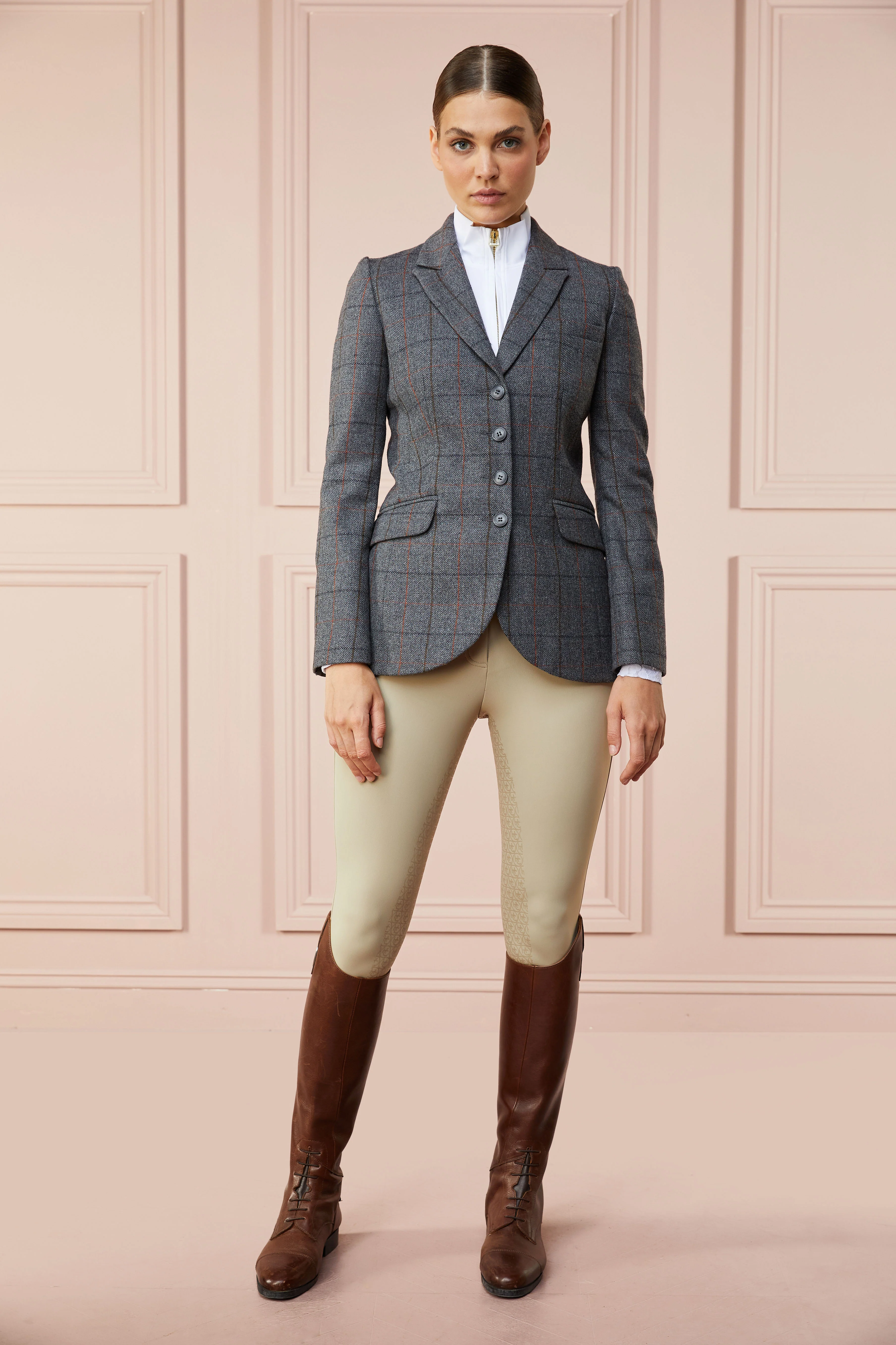 Tweed Riding Jacket (Mid Blue Check) - Image 6