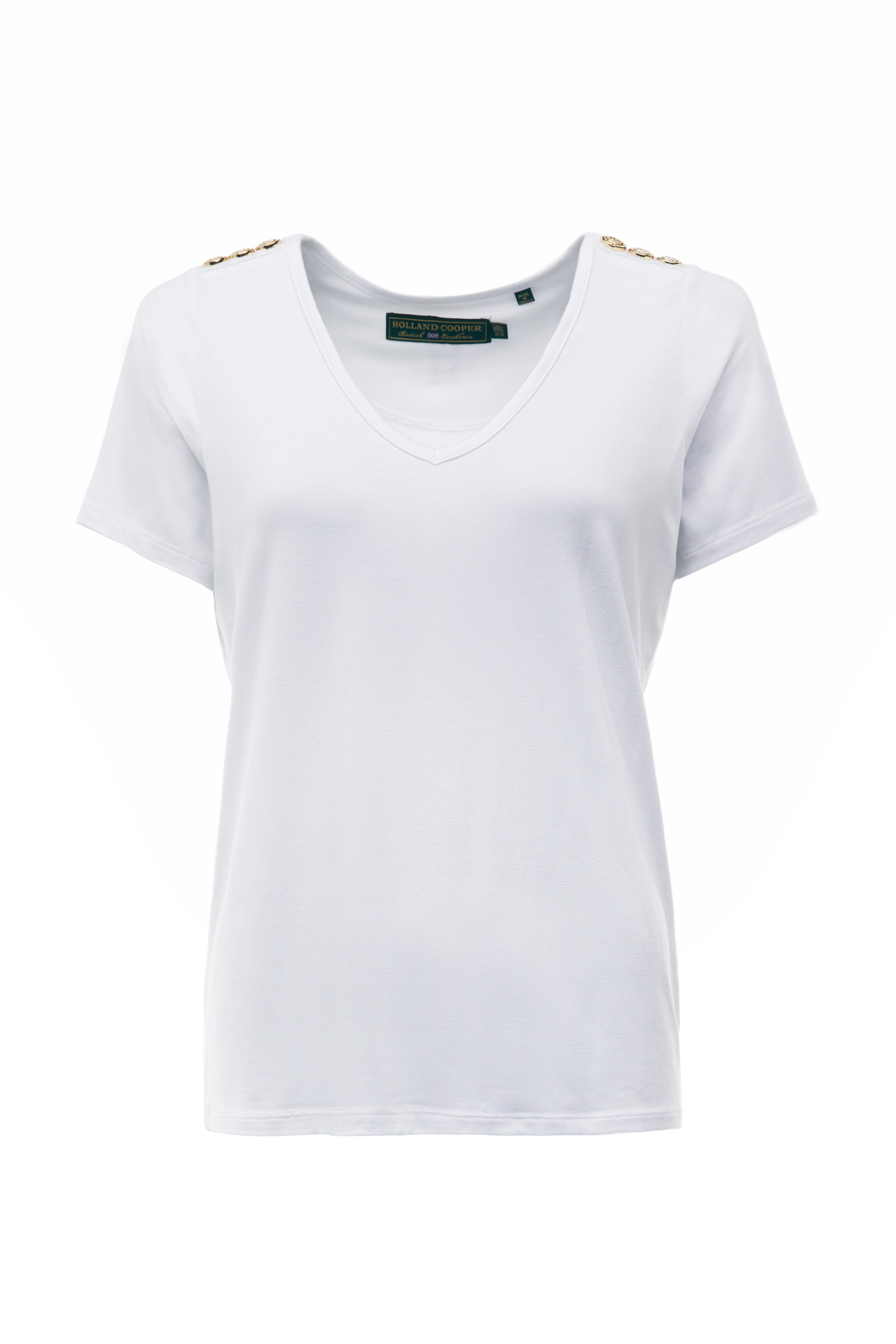 Relax Fit V-Neck Tee (White) - Image 4