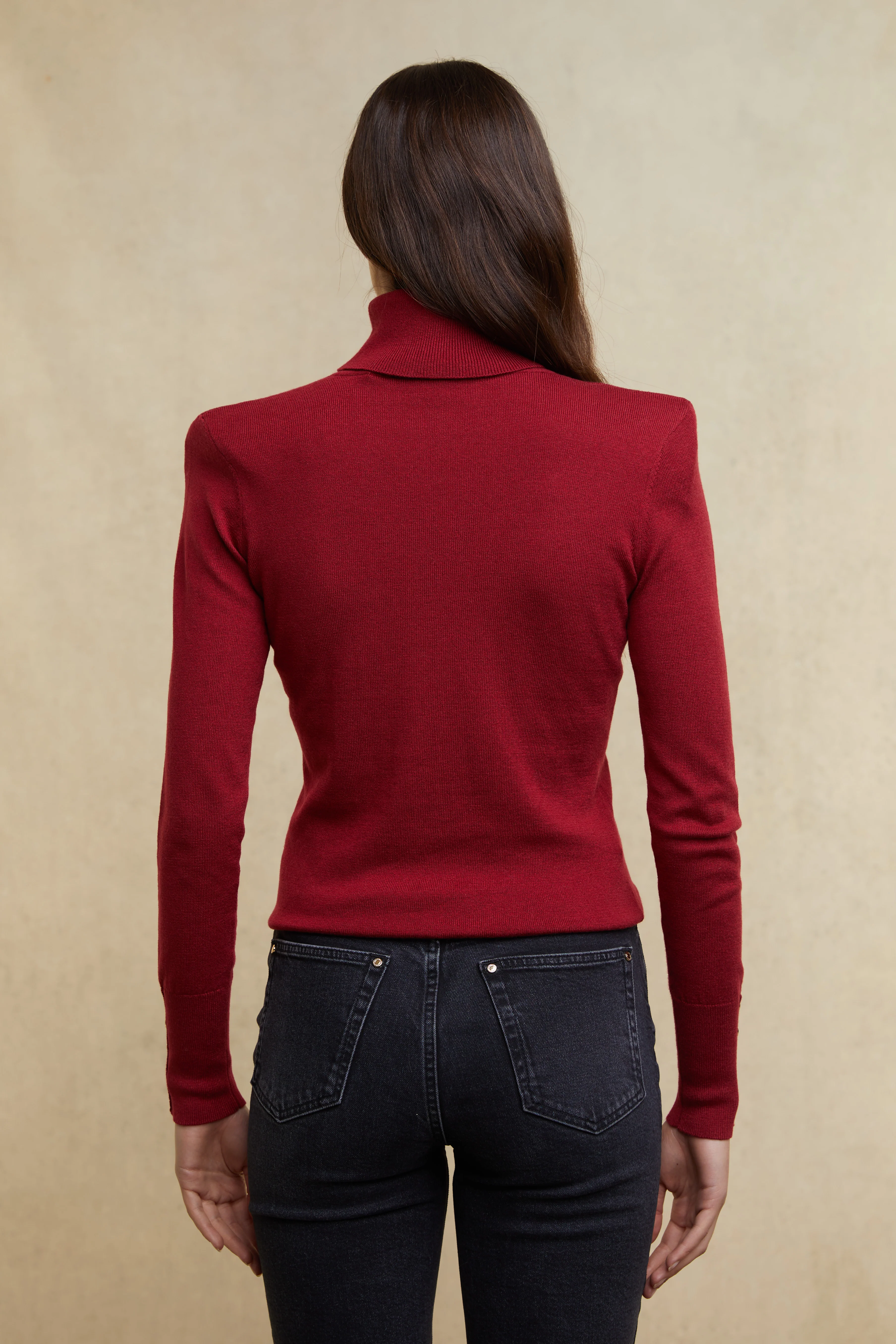 Victoria Cashmere Roll Neck (Berry) - Image 4