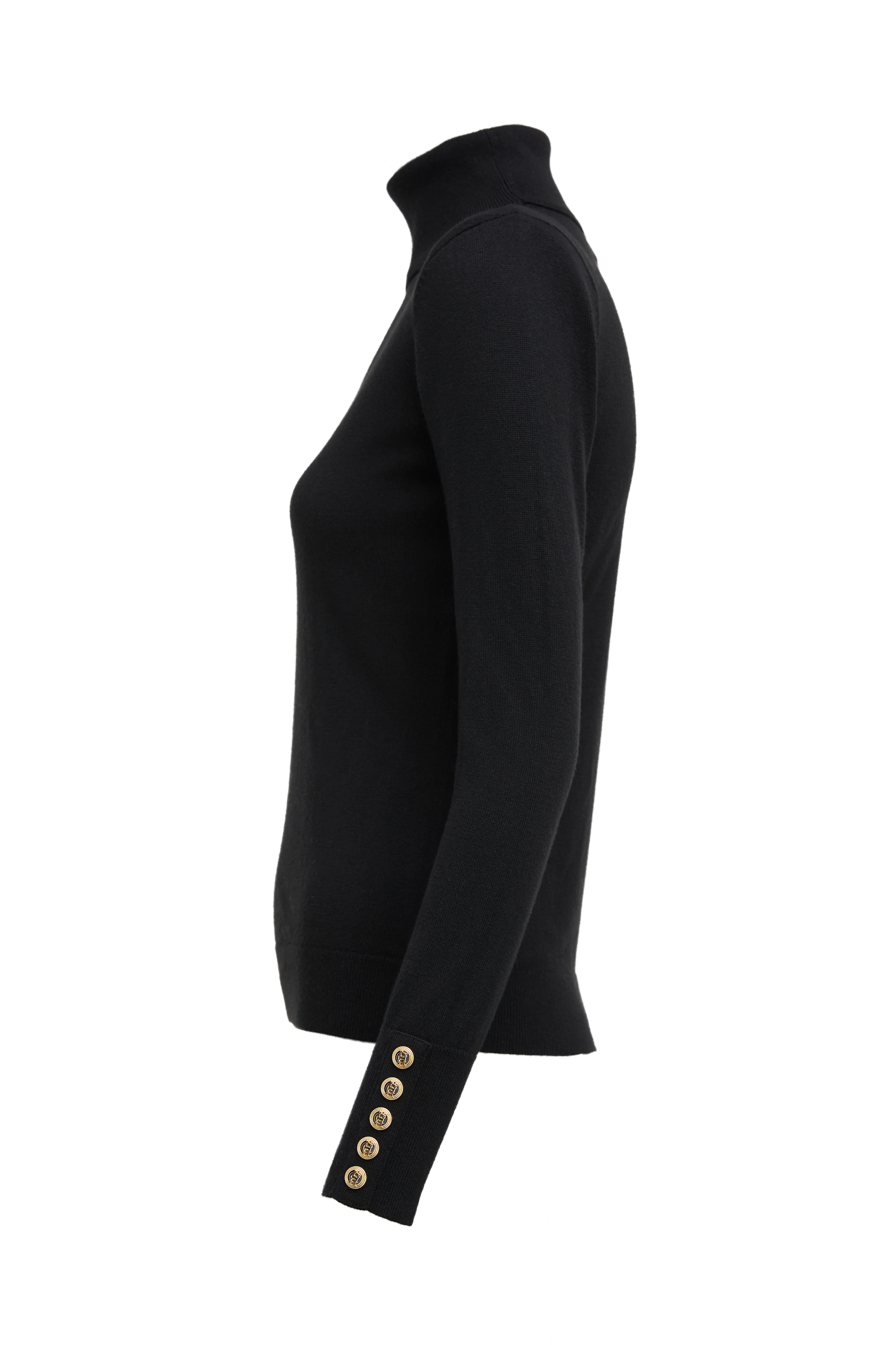 Victoria Cashmere Roll Neck (Black) - Image 3