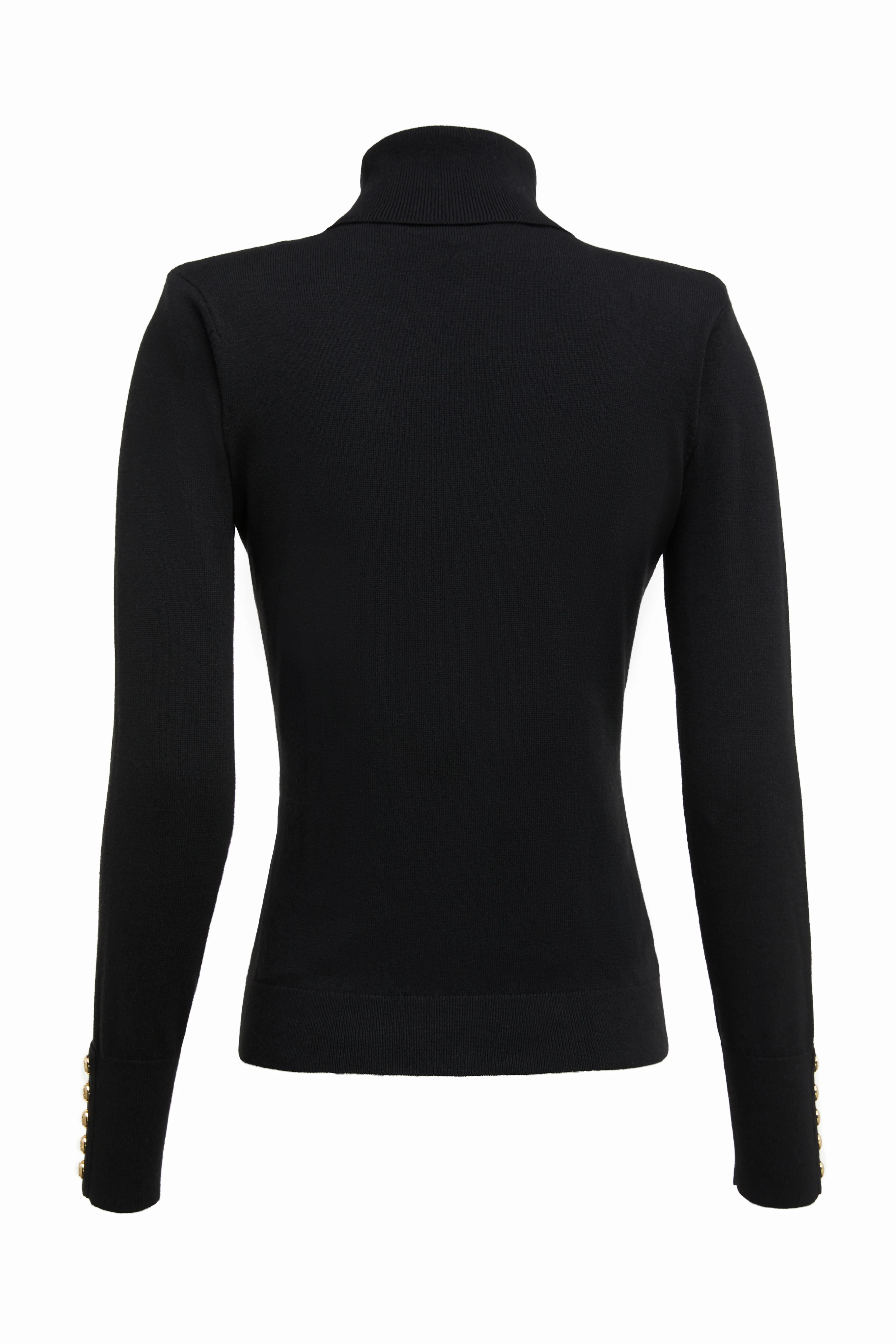 Victoria Cashmere Roll Neck (Black) - Image 4
