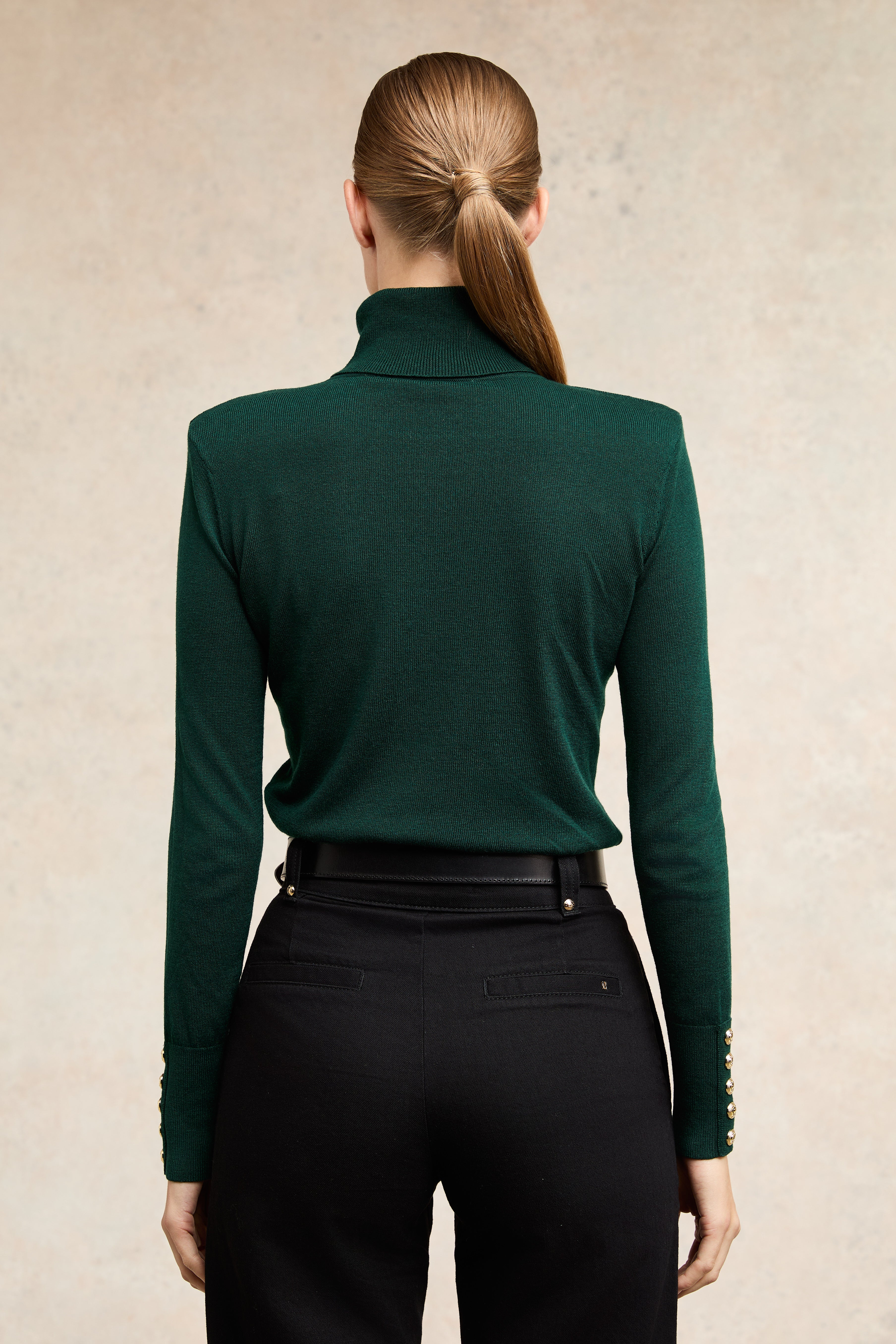 Victoria Cashmere Roll Neck (Emerald) - Image 6