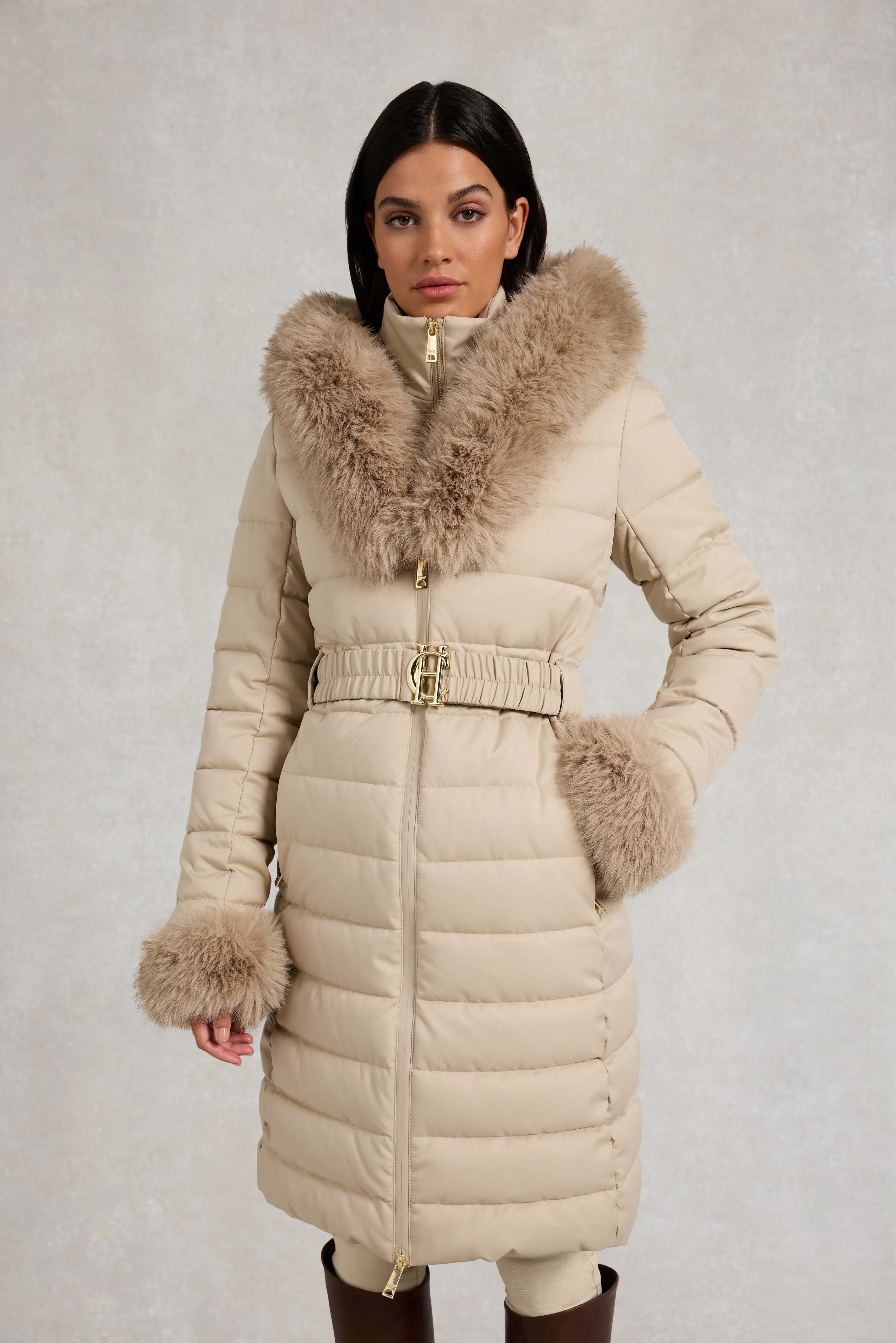 Vostock Belted Coat (Stone) - Image 2