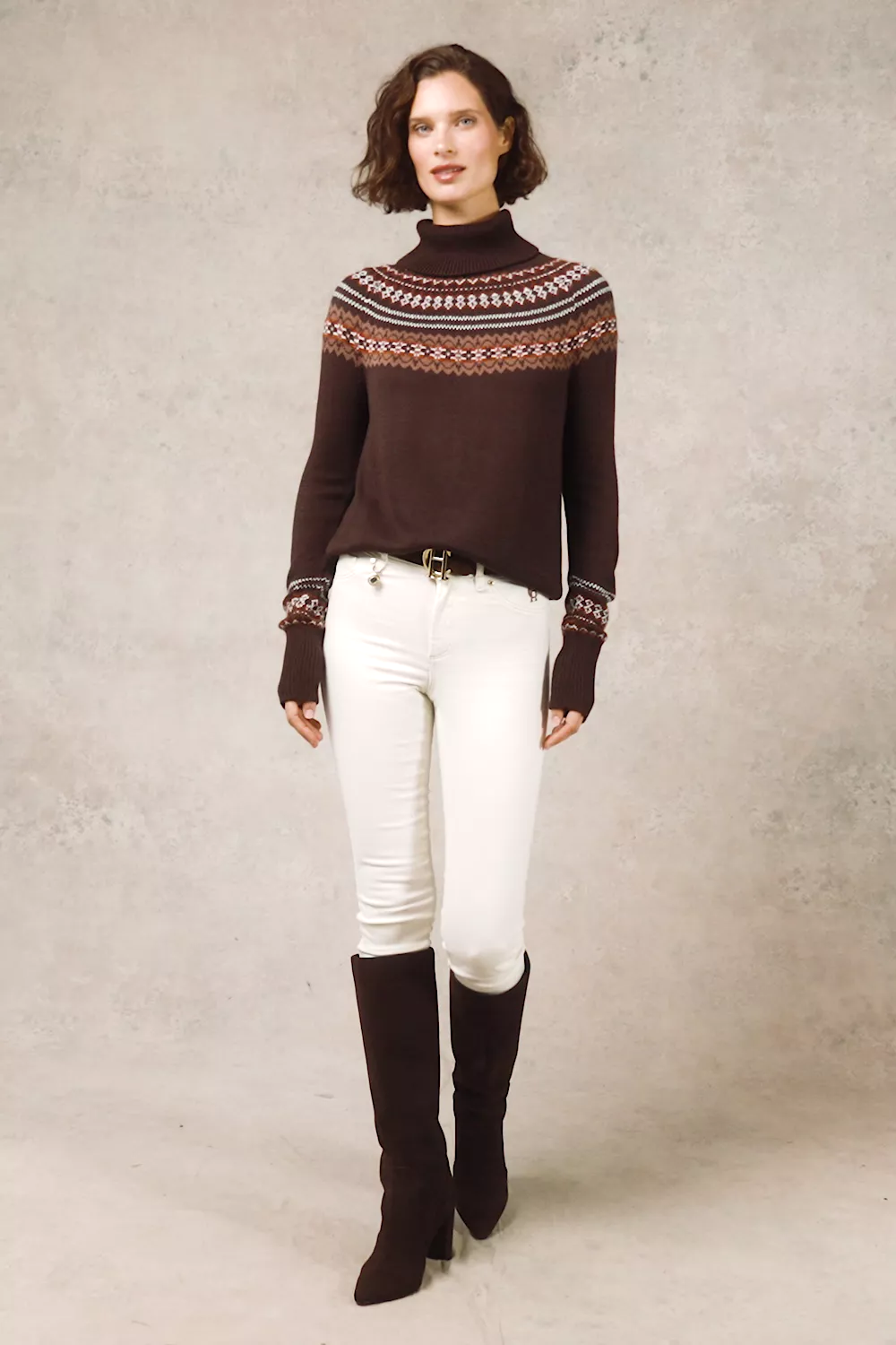 Whistler Roll Neck Knit (Chocolate) - Image 5