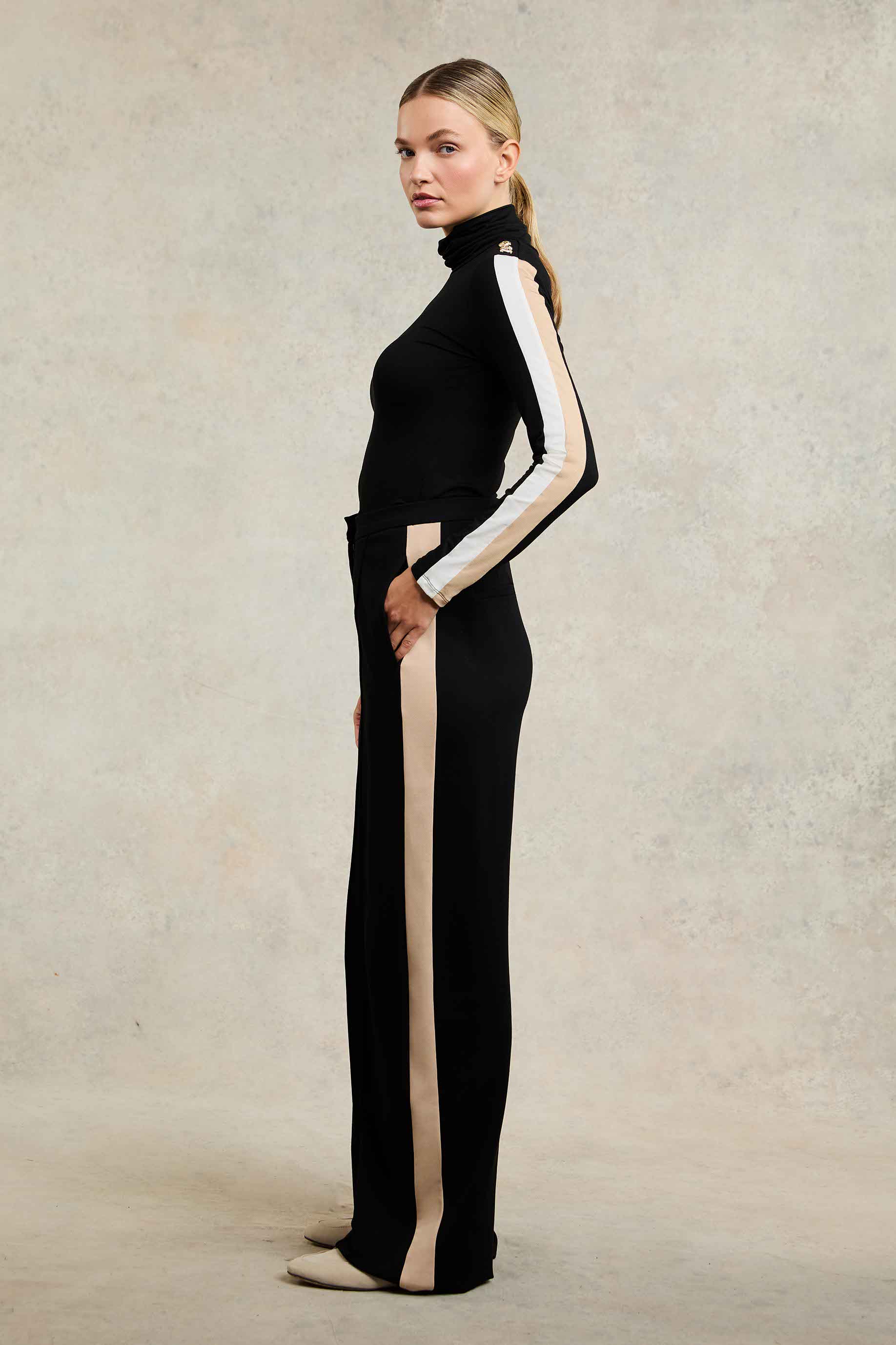 Wide Leg Pant (Black) - Image 2
