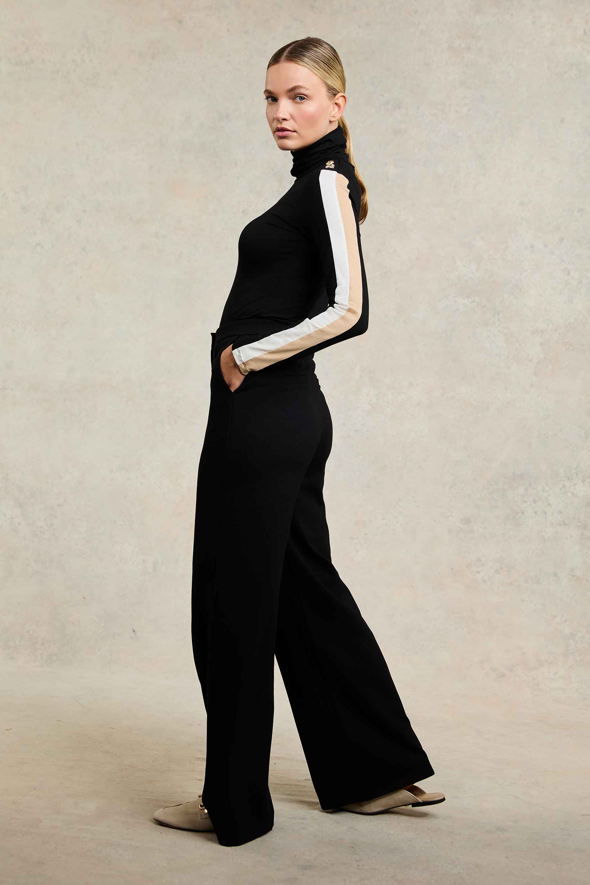 Wide Leg Pant (Black Black) - Image 5