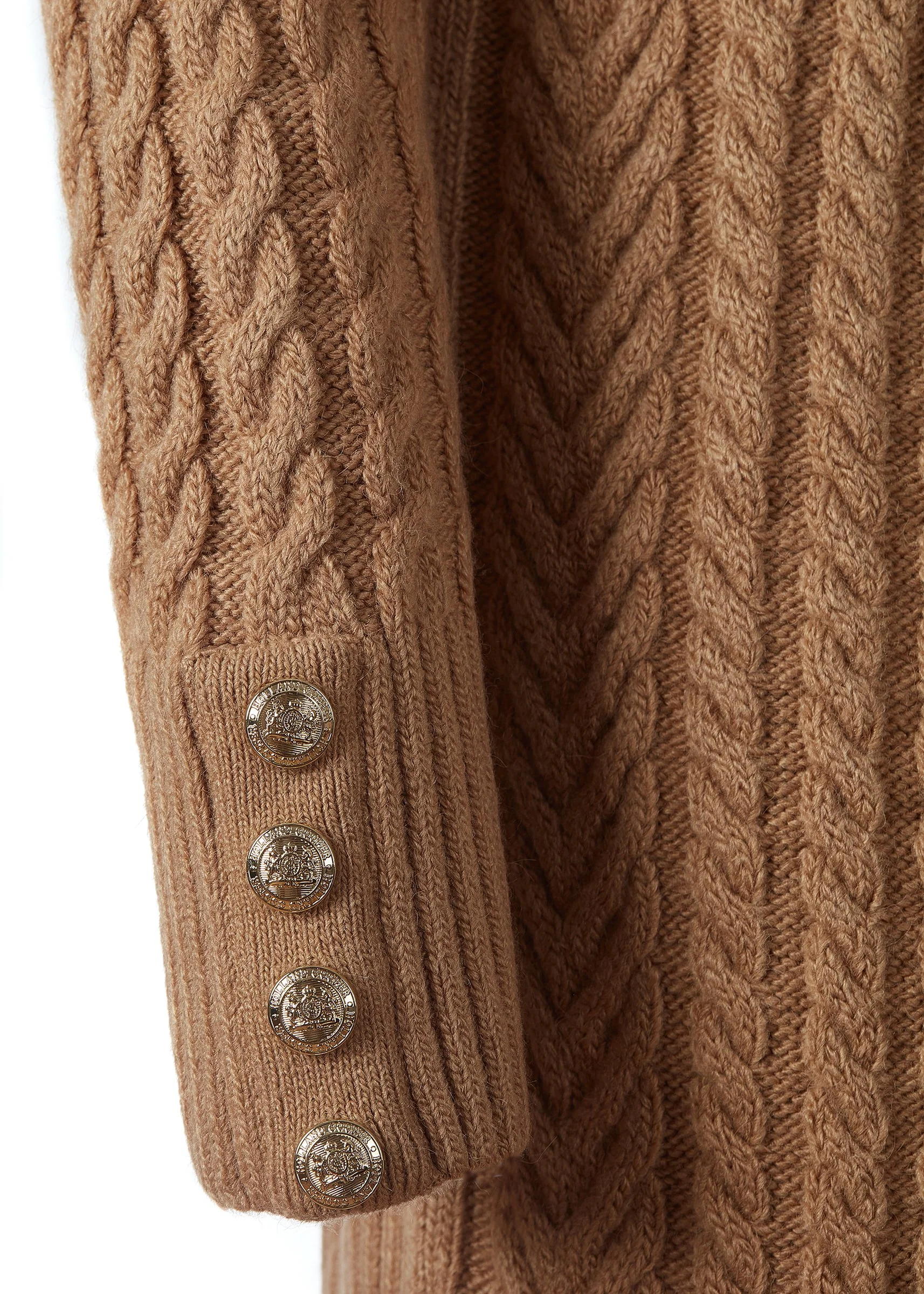 Windsor Cable Mini Dress (Dark Camel) - Image 7
