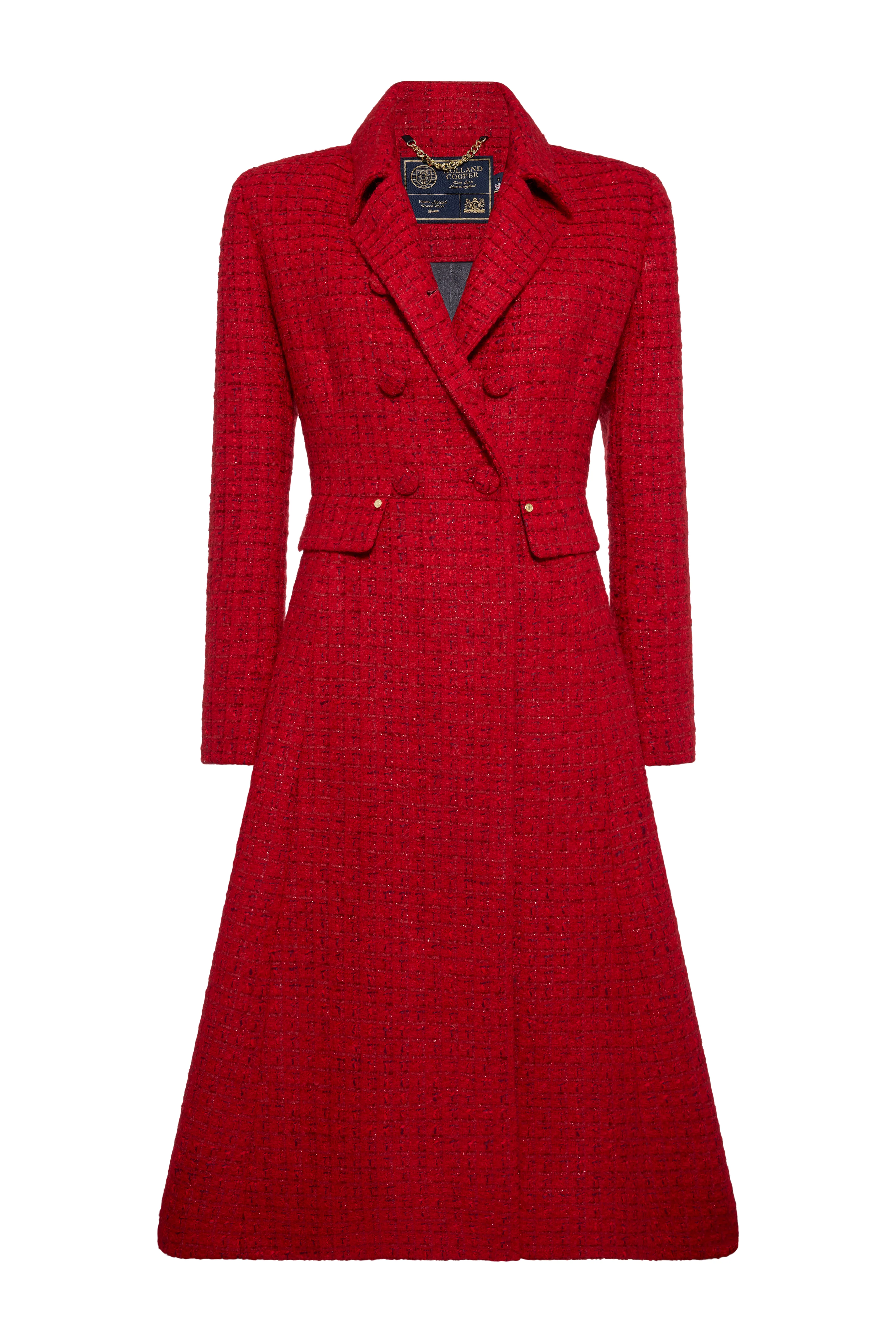Windsor Fit & Flare Coat (Red Boucle) - Image 6