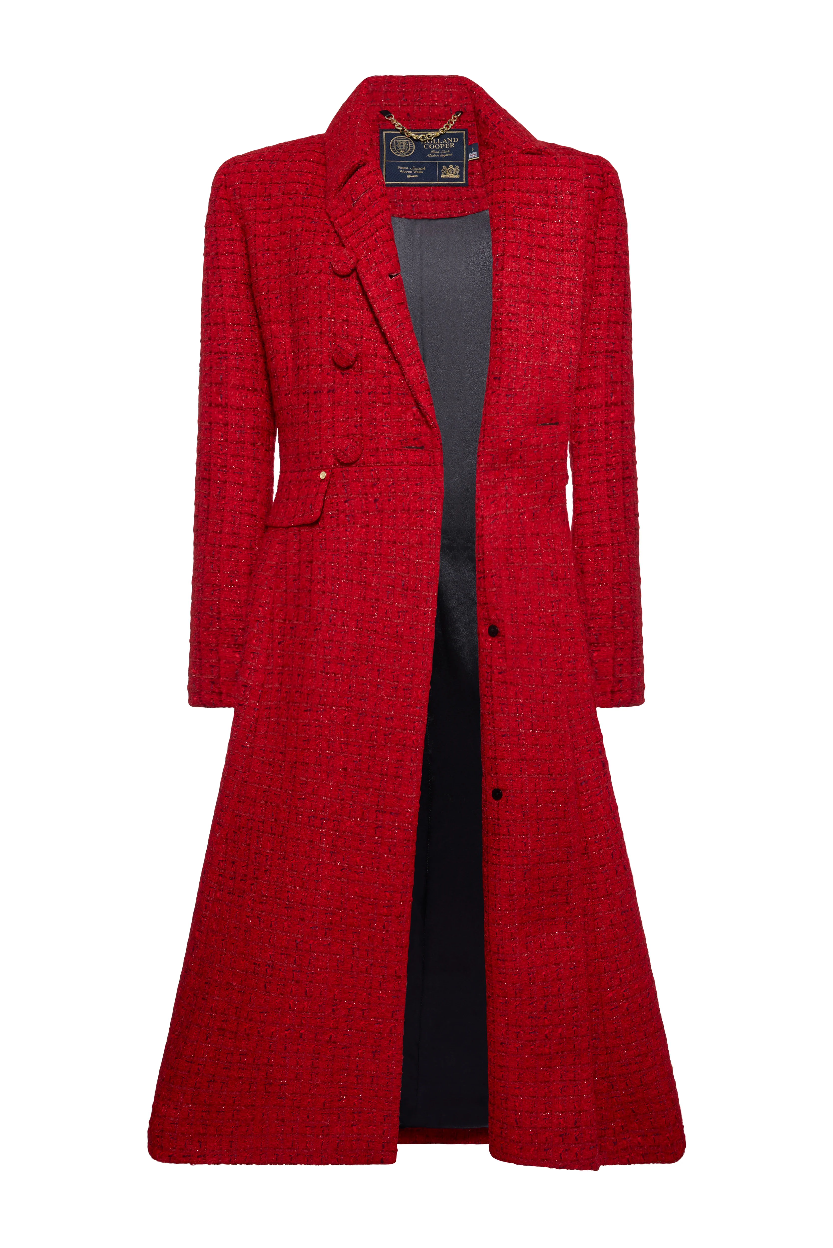 Windsor Fit & Flare Coat (Red Boucle) - Image 7