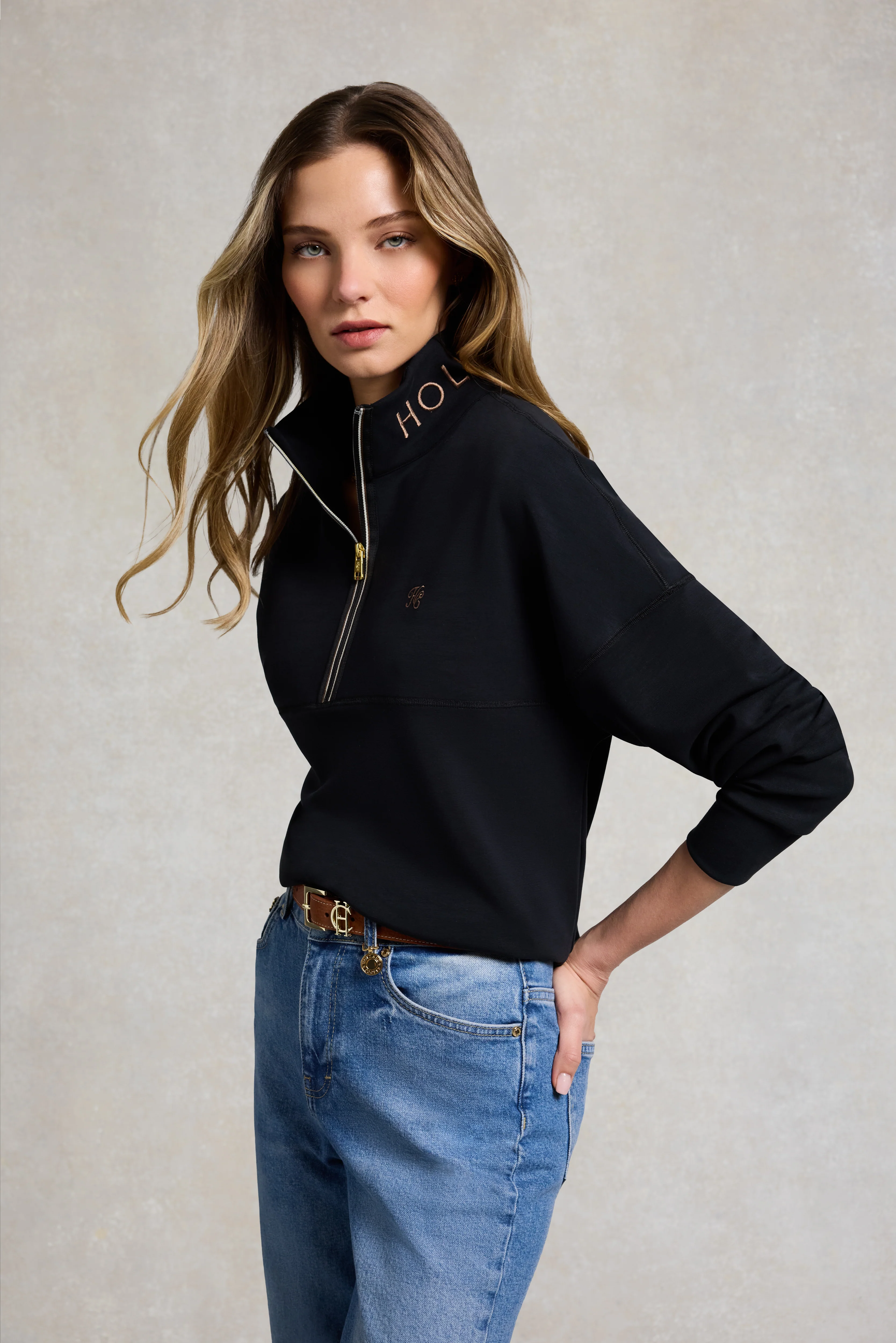 Windsor Quarter Zip Sweat (Black)