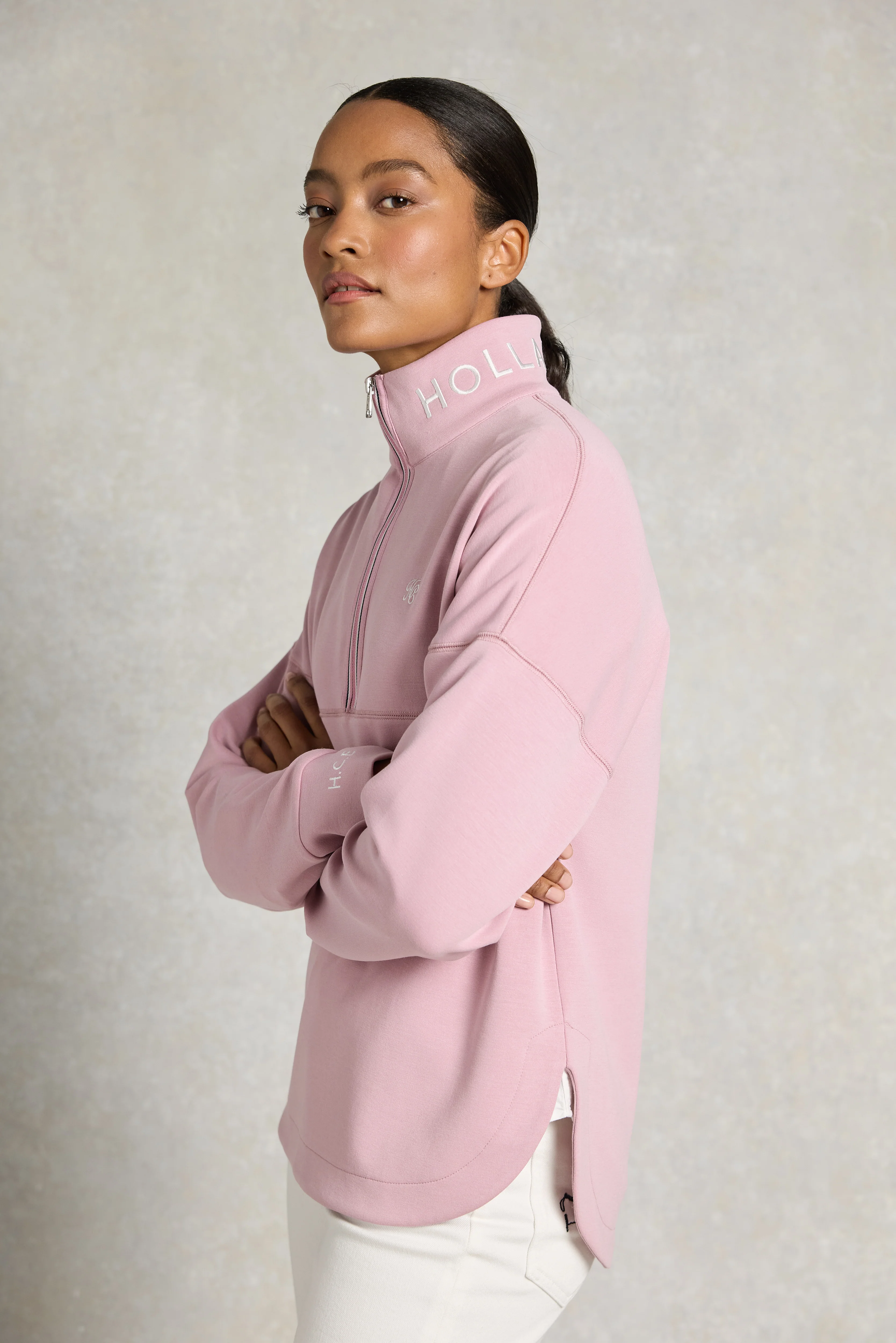 Windsor Quarter Zip Sweat (Dawn Pink) - Image 2