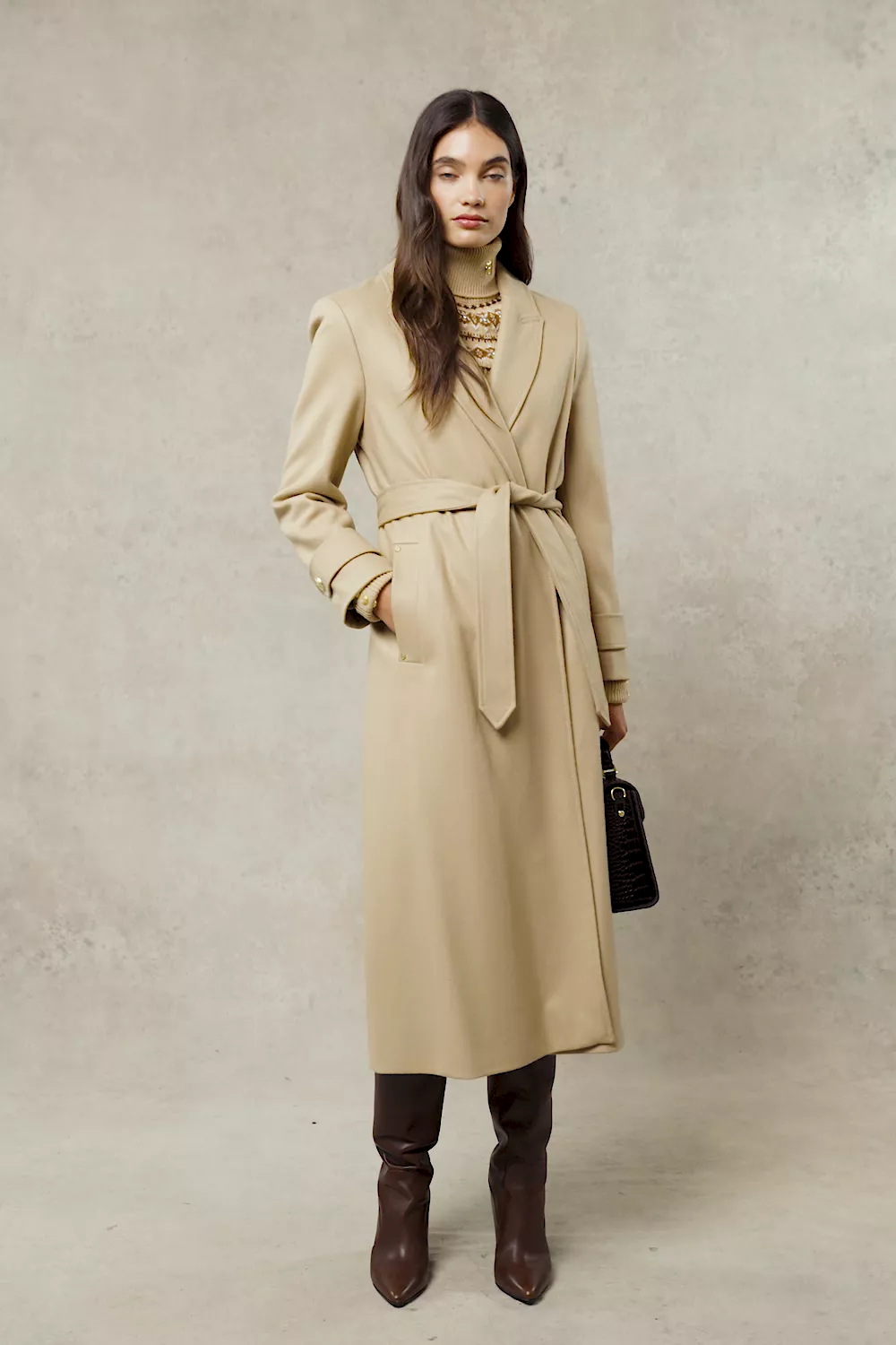 Wrap Coat (Camel) - Image 5