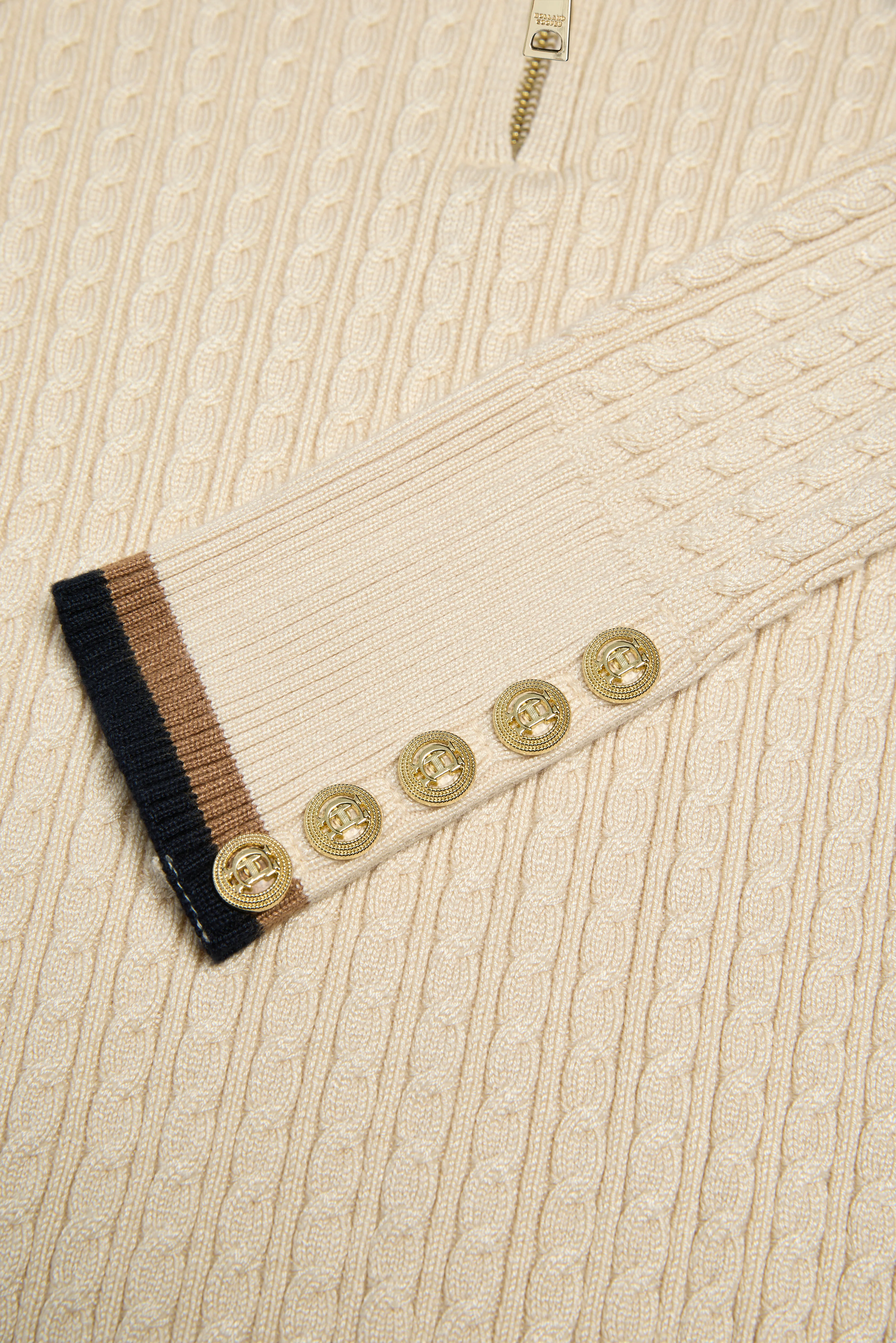 Zoe Quarter Zip Knit (Almond) - Image 10