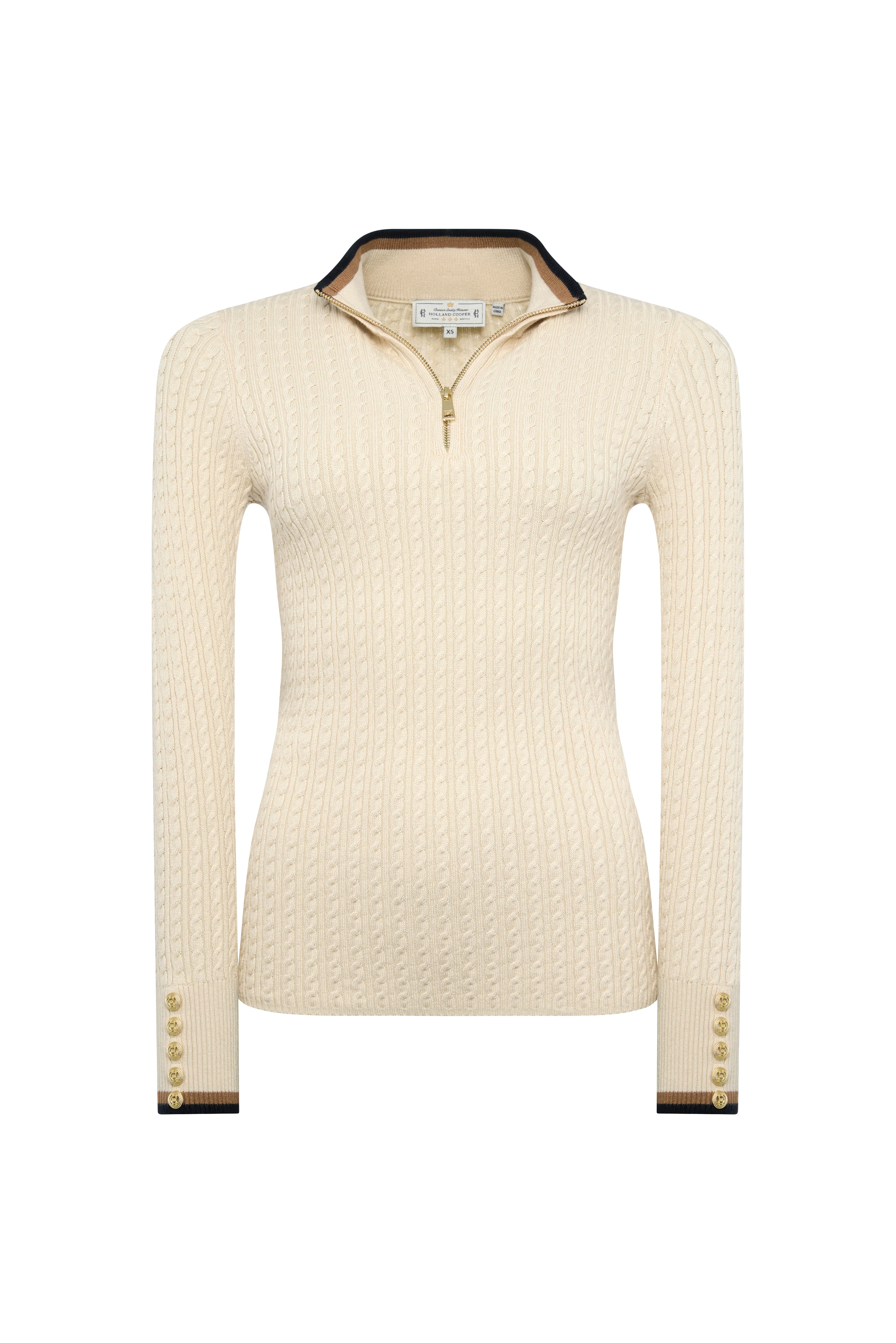 Zoe Quarter Zip Knit (Almond) - Image 7